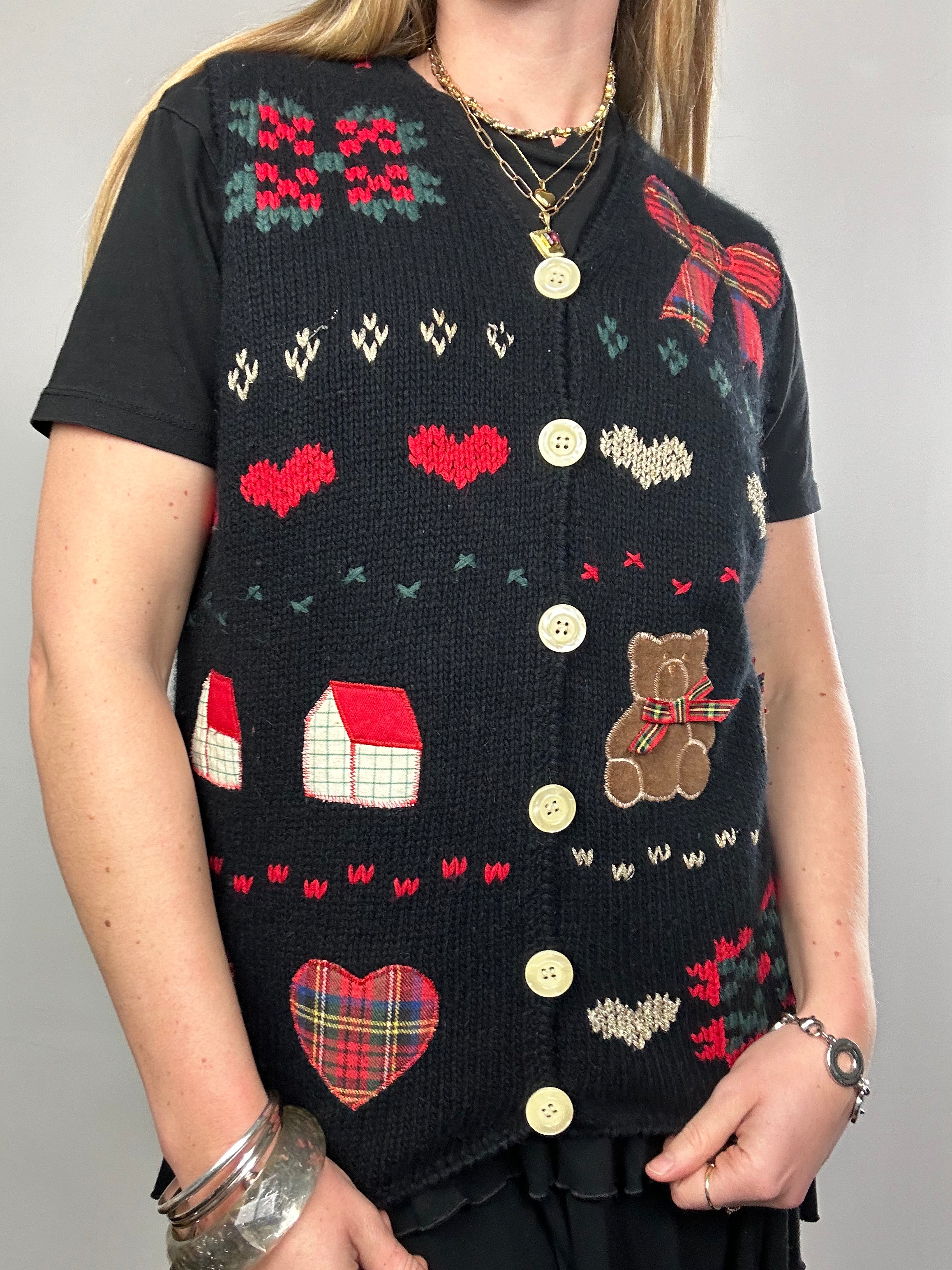 Knit Embroidered Sweater Vest Size 10