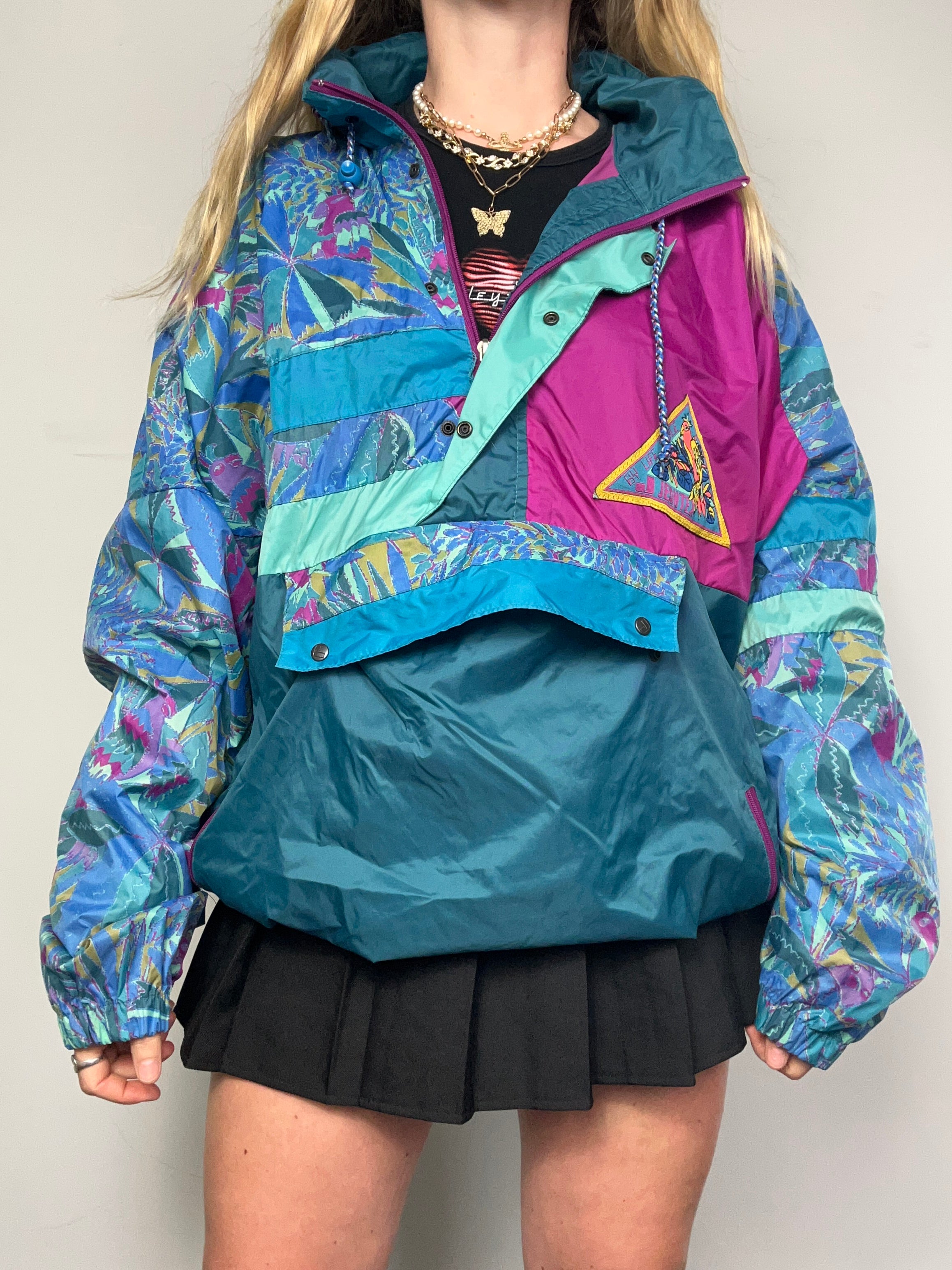 80's Teal Raincoat Size Xl
