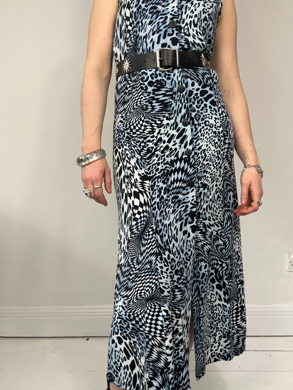 Cheetah print Blue Midi Dress Size 12