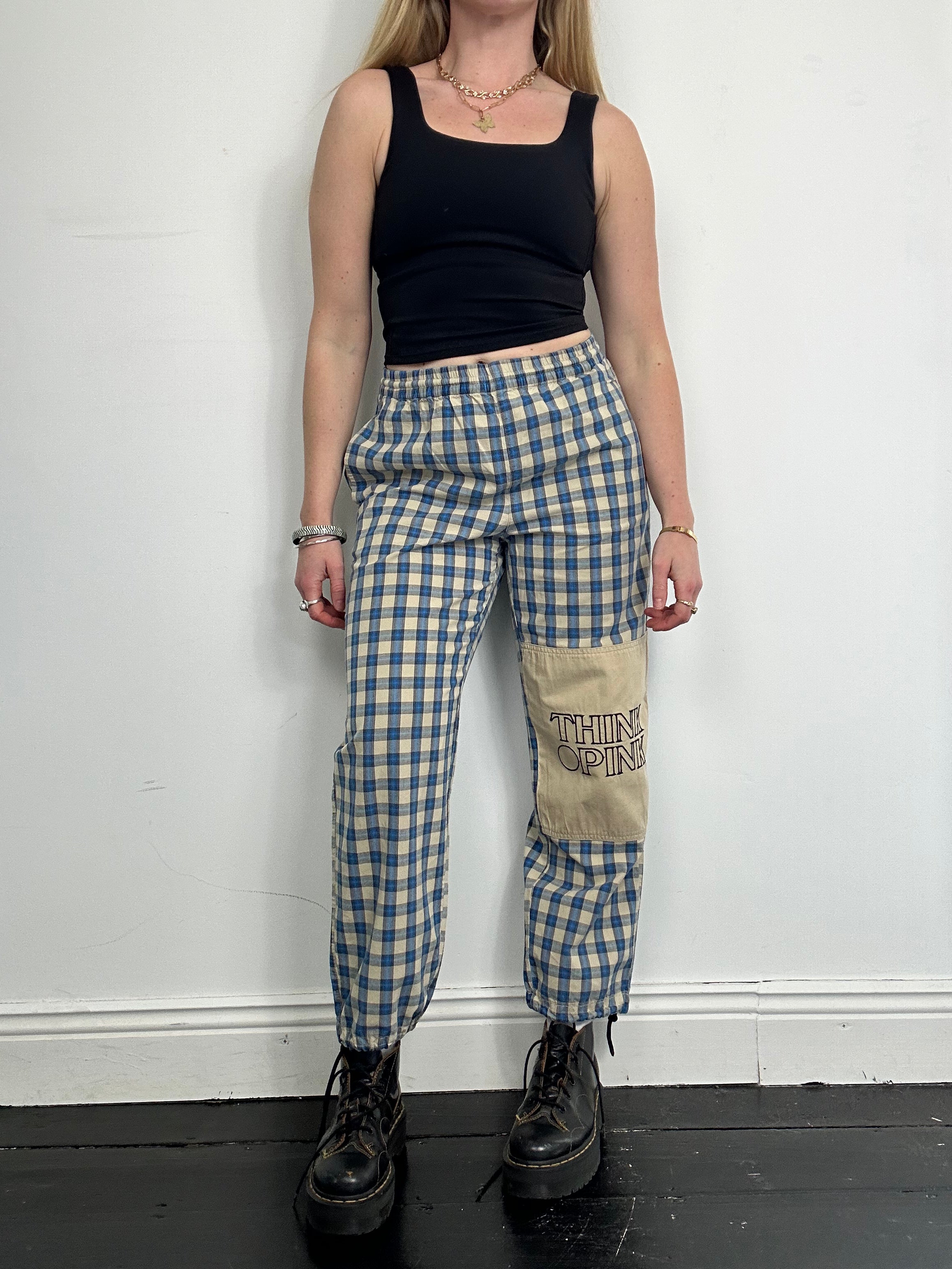 Think Pink Tartan Rock Climbing Pants Size 10