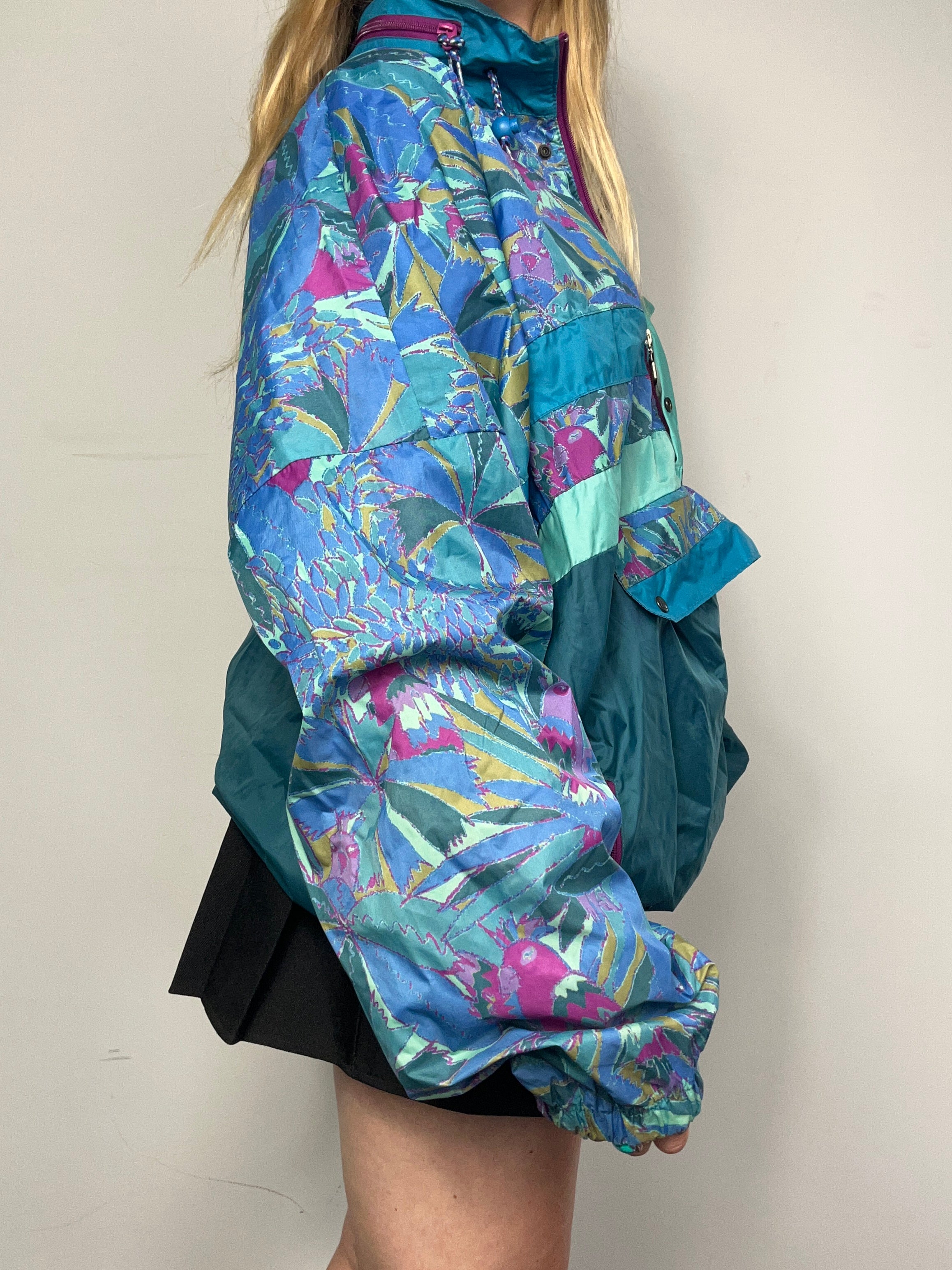 80's Teal Raincoat Size Xl