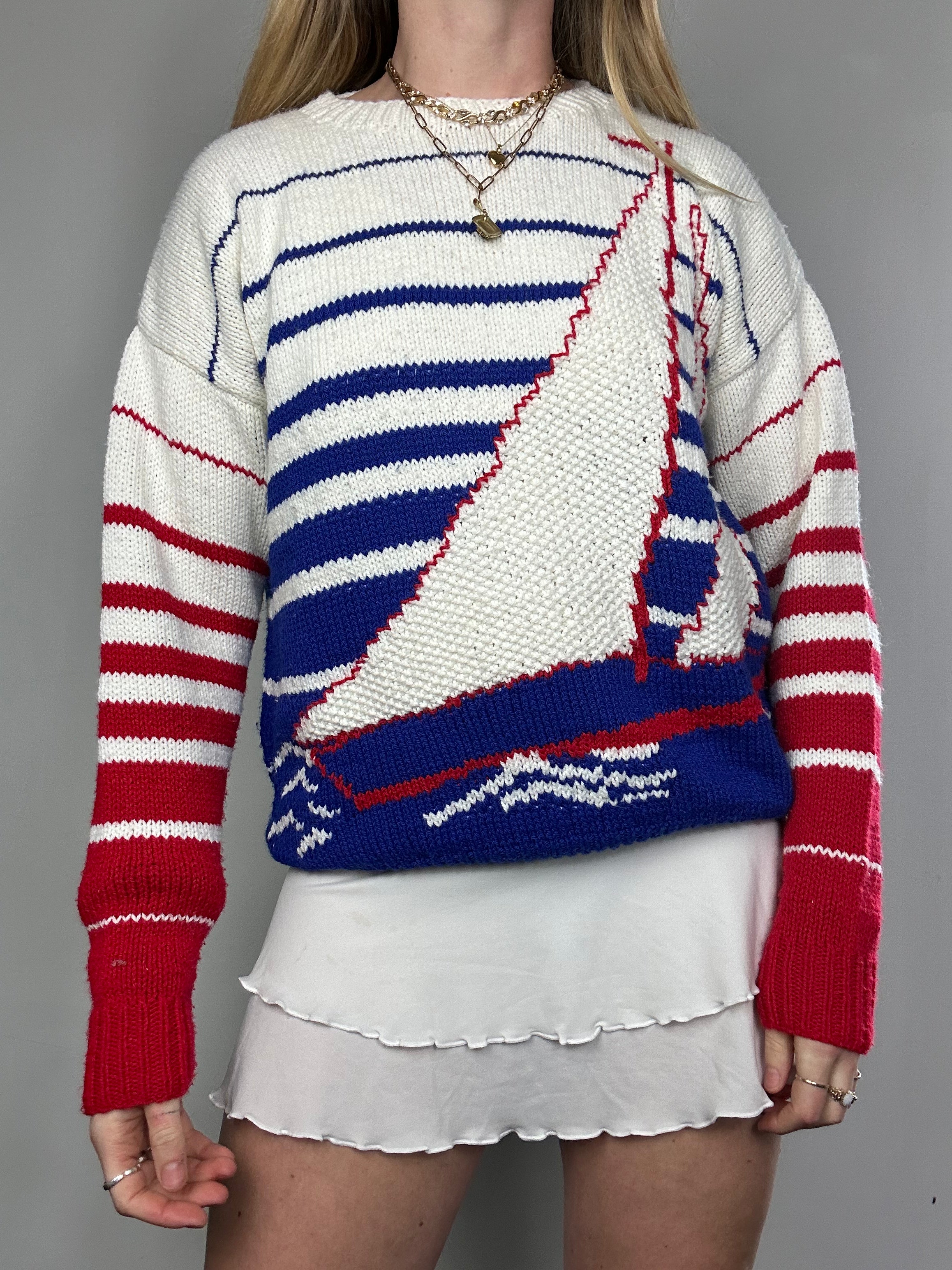 Knitted Sail Sweater Size S/M
