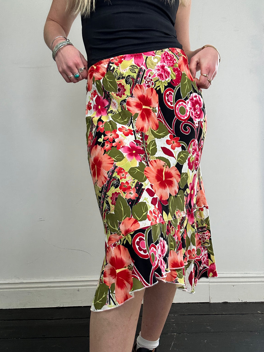 90's Floral Skirt Size 12