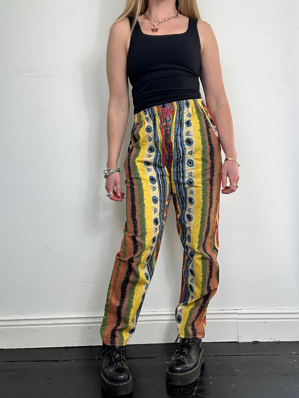 High Waiosted 80's Printed joggers Size 8