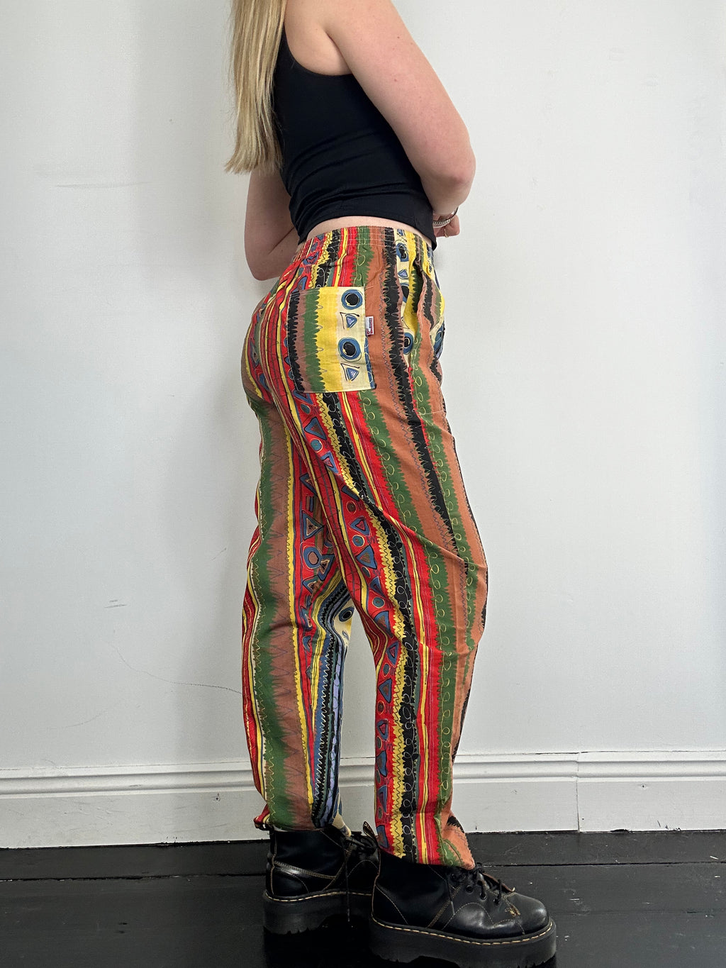 High Waiosted 80's Printed joggers Size 8
