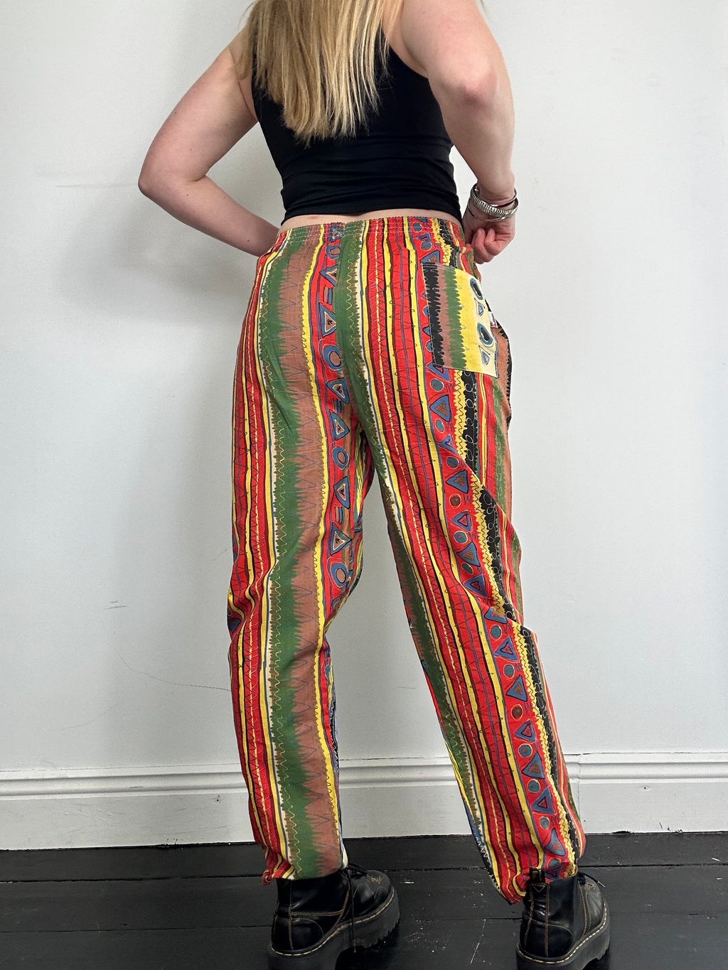 High Waiosted 80's Printed joggers Size 8