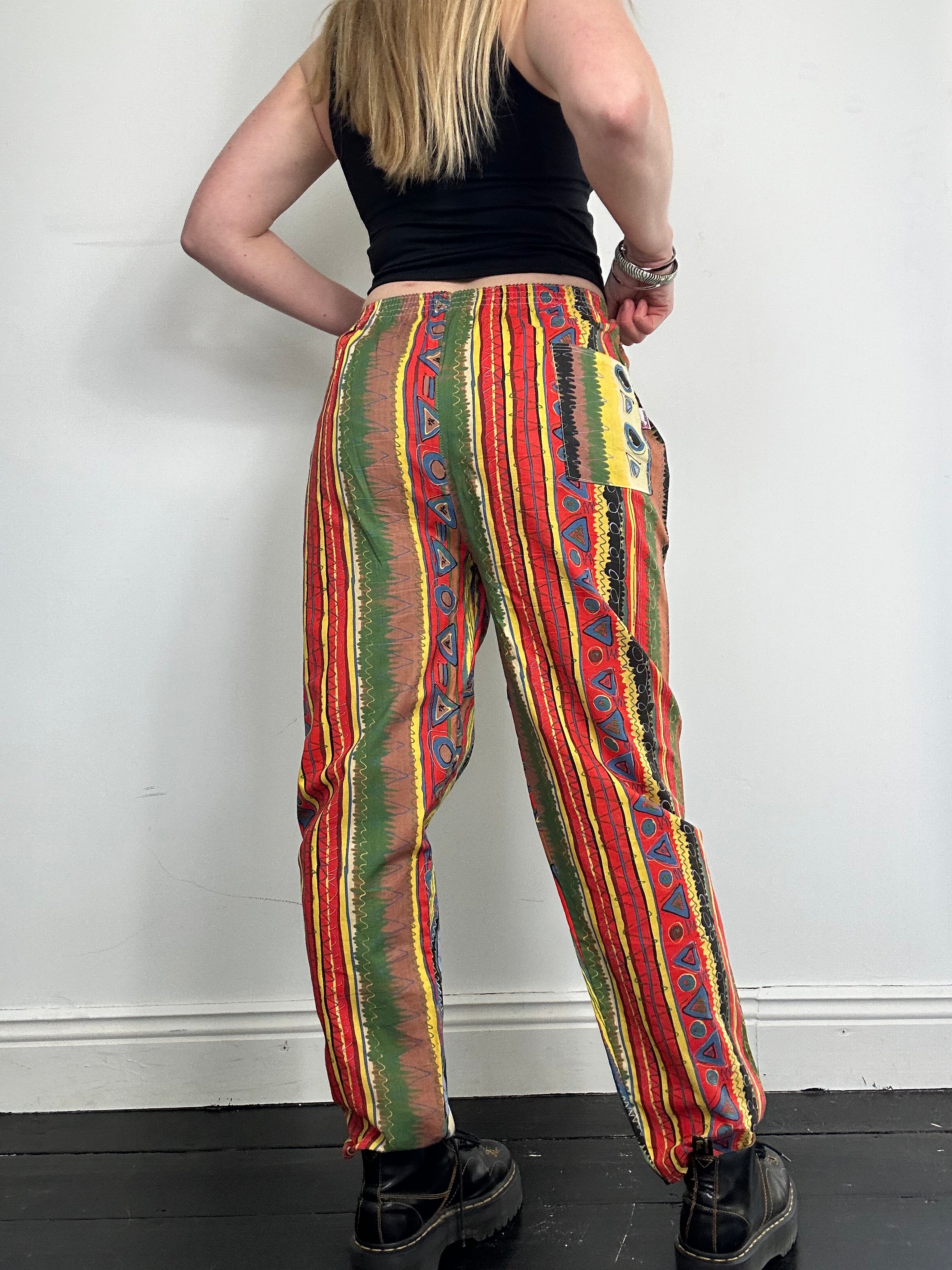 High Waiosted 80's Printed joggers Size 8