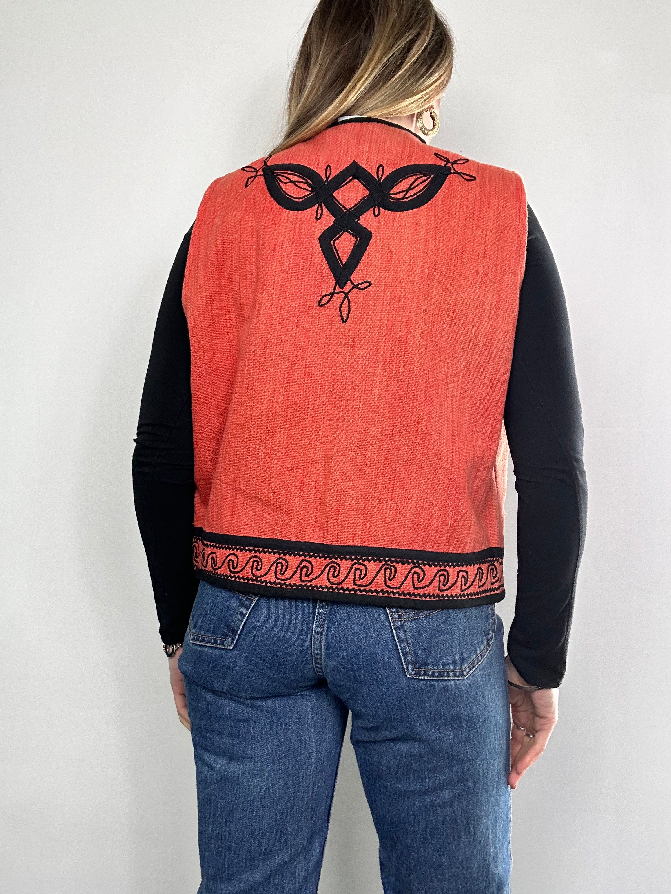 peach Embroidered Waistcoat Size 12