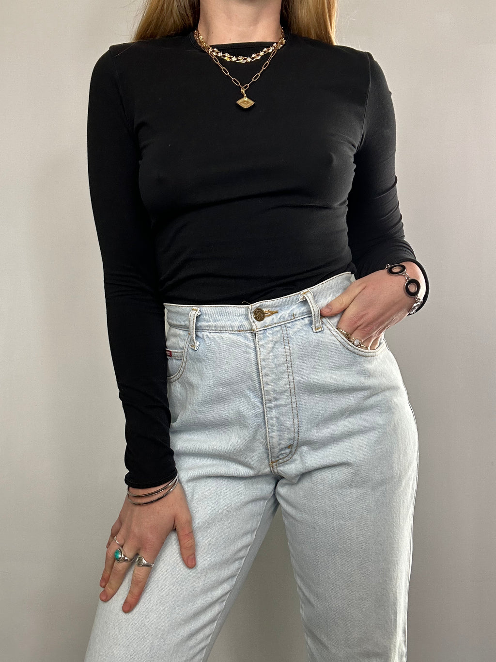 High Waisted 80's Denim Jeans Size 28" Waist