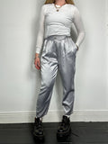 Silver High Waisted Pants Size 8