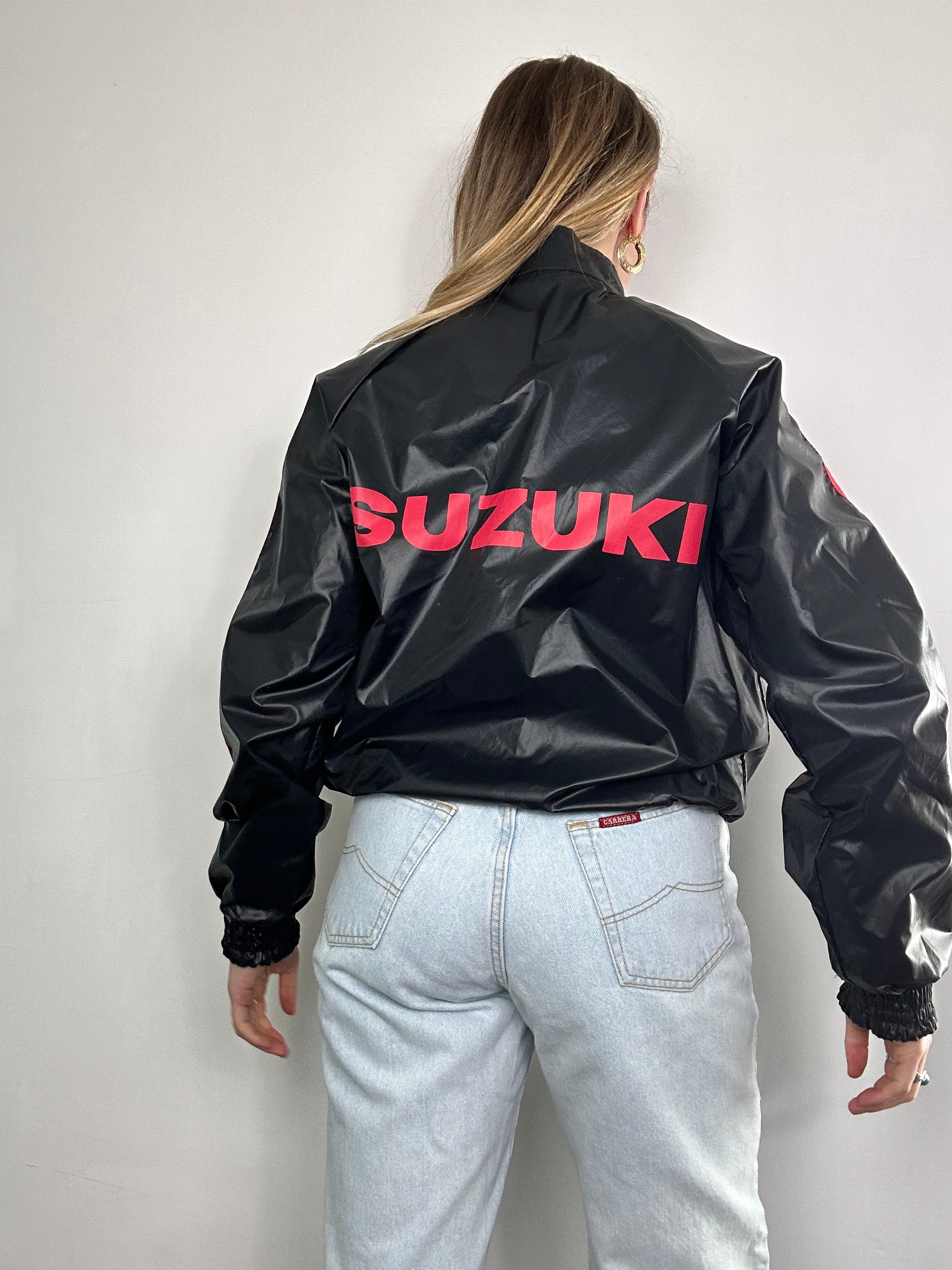 Black Suzuki Bomber Jacket Size 10