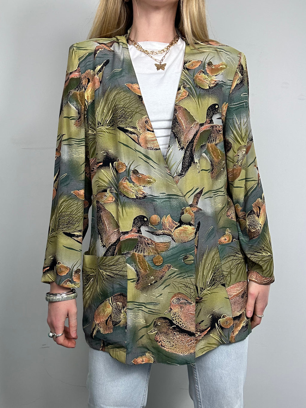 Duck Print Blazer Size 12/14