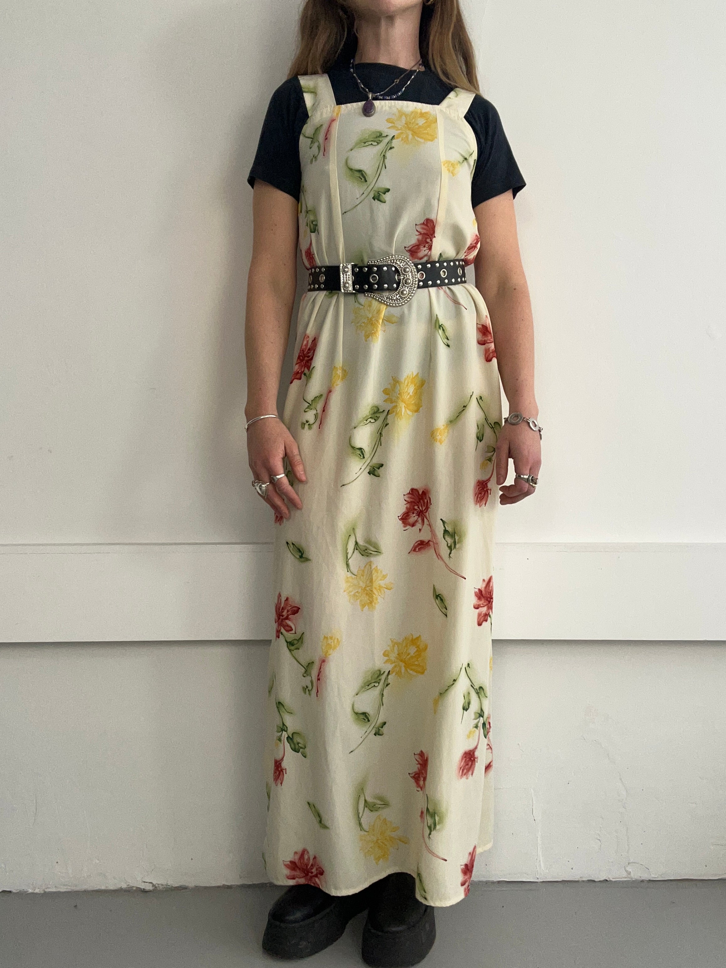 Lemon flroal Maxi Dress Size 12
