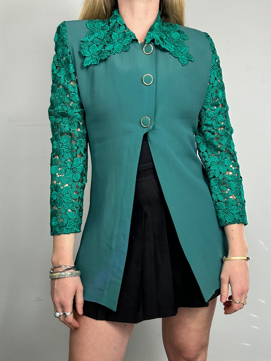 Lace 80's Green Blazer Size 10