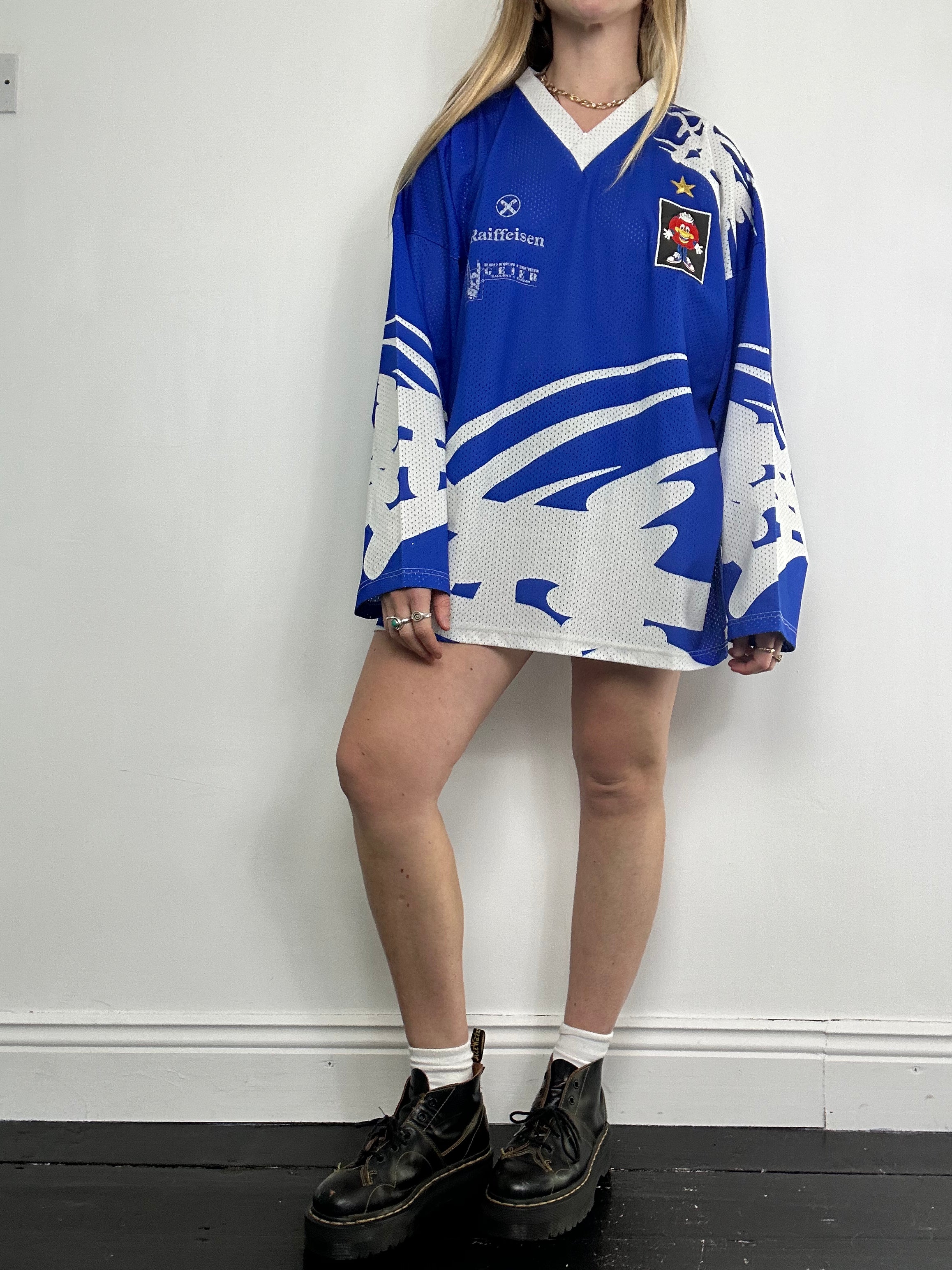 Blue And White Hockey Jersey Size xl