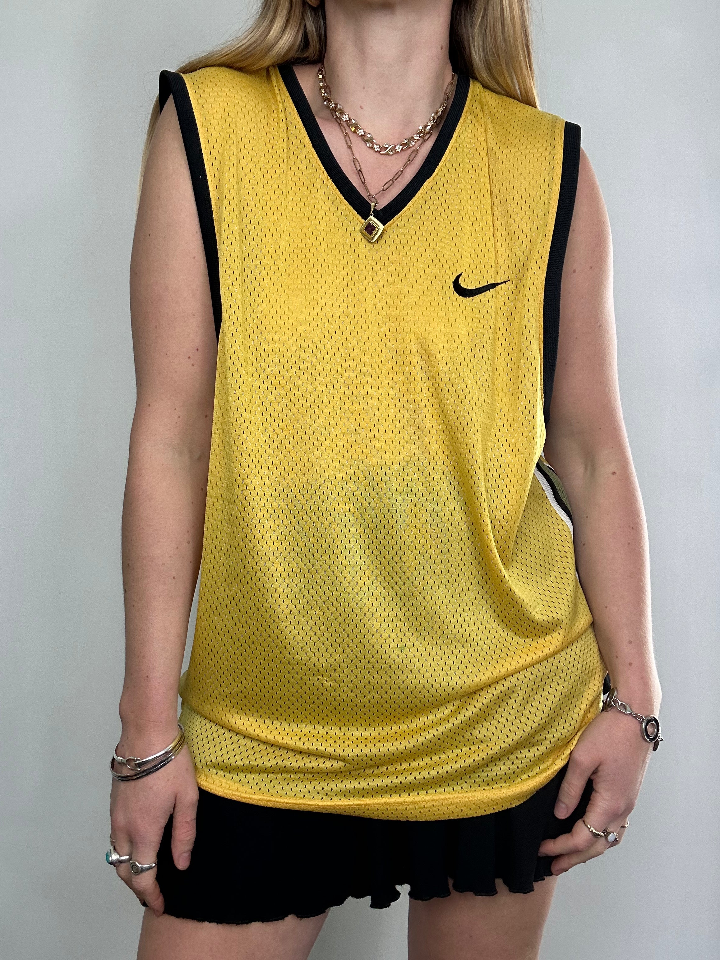 Yellow Nike Baskeball Jersey Size L