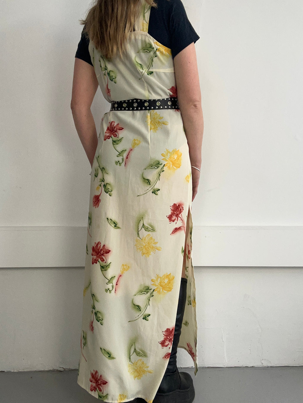 Lemon flroal Maxi Dress Size 12