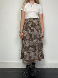 Brown 90's Midi Skirt Size 10/12