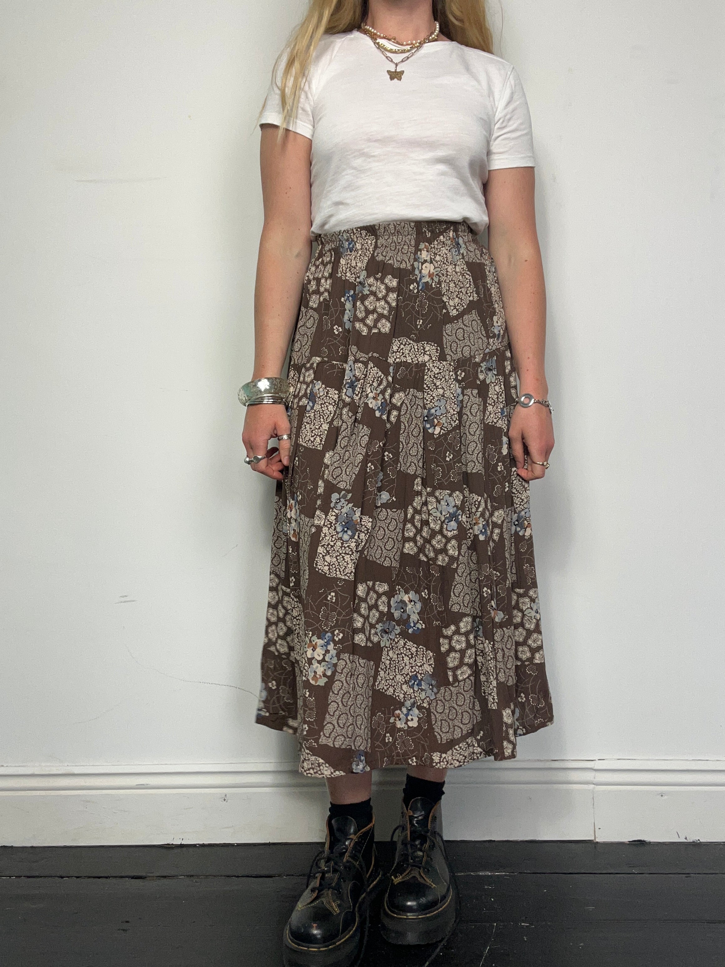 Brown 90's Midi Skirt Size 10/12