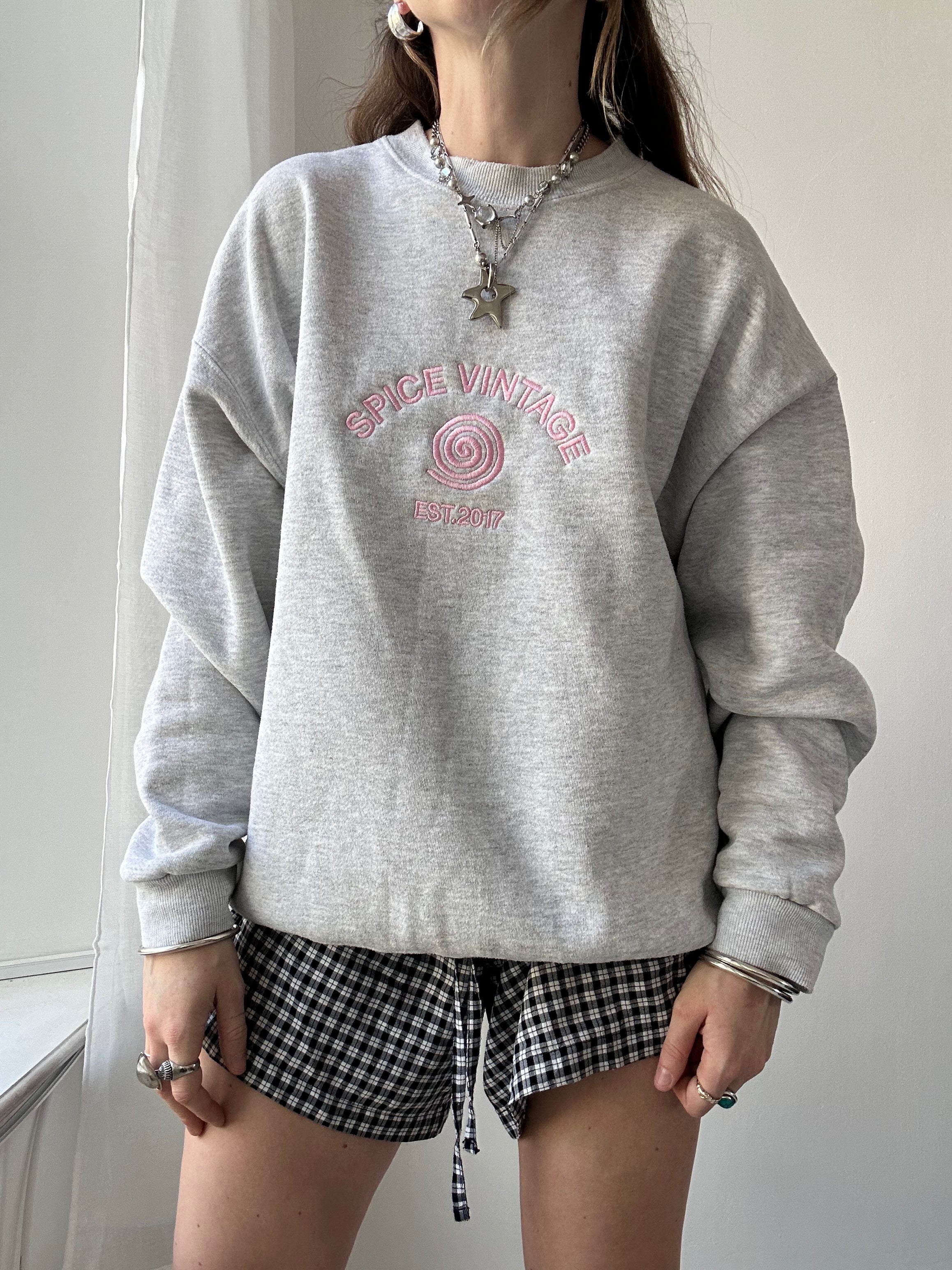 Grey Spice Spiral Sweater Size L