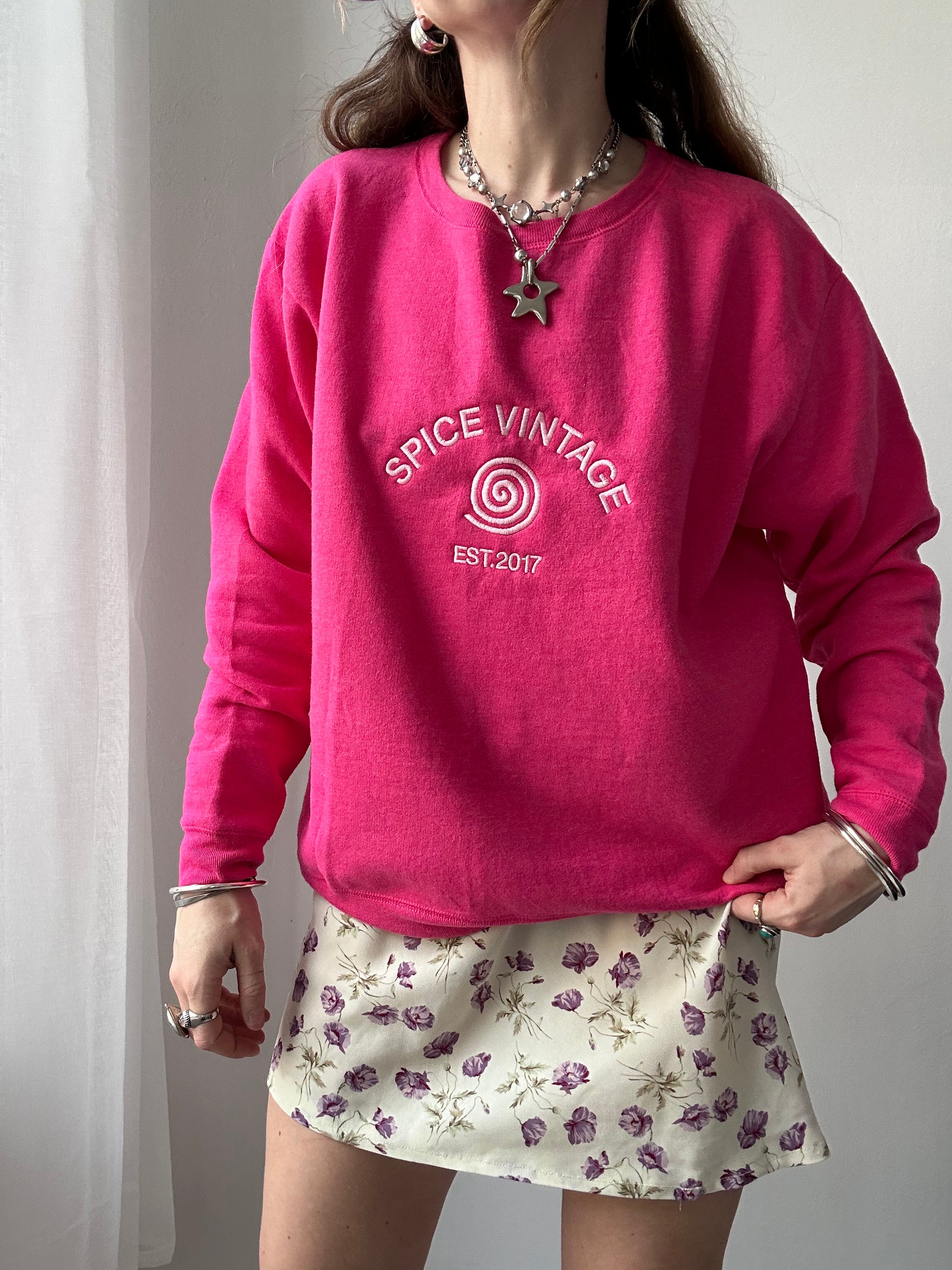 Pink Spice Spiral Sweater Size S