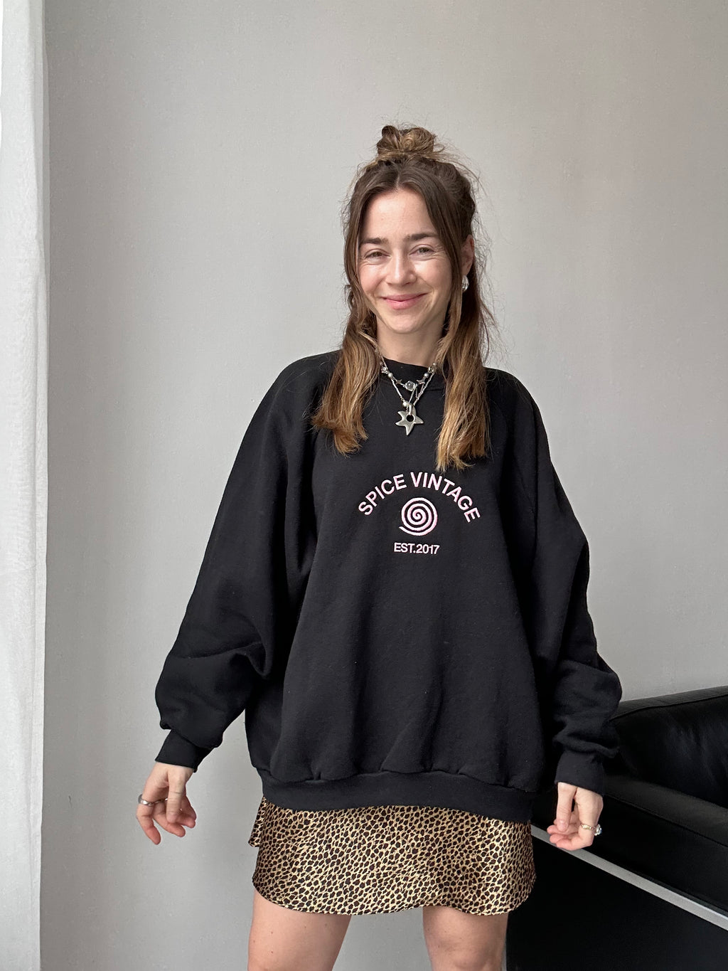 Spice Spiral Black Sweater Size Xl