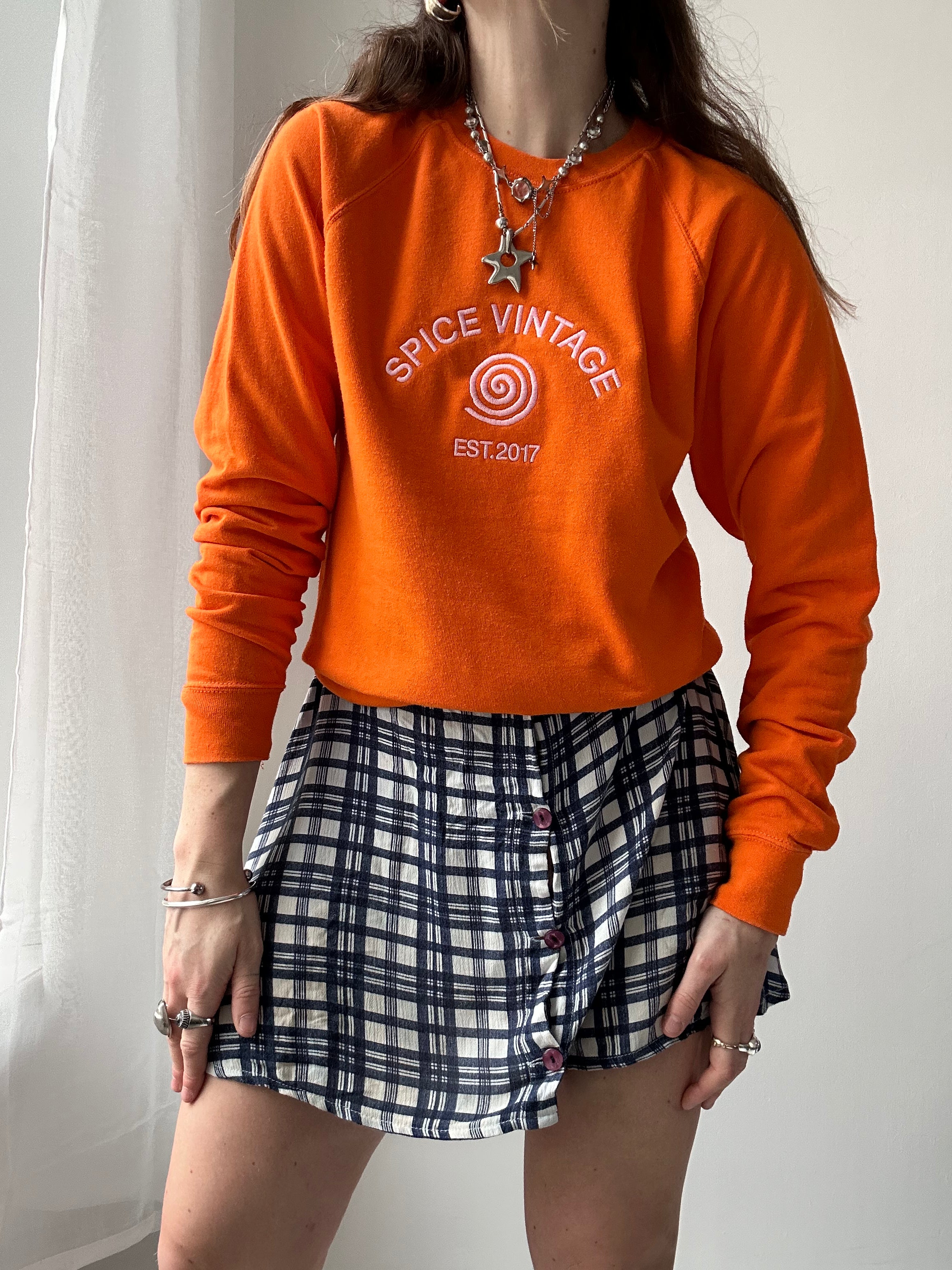 Orange Spice Spiral Sweater Size S