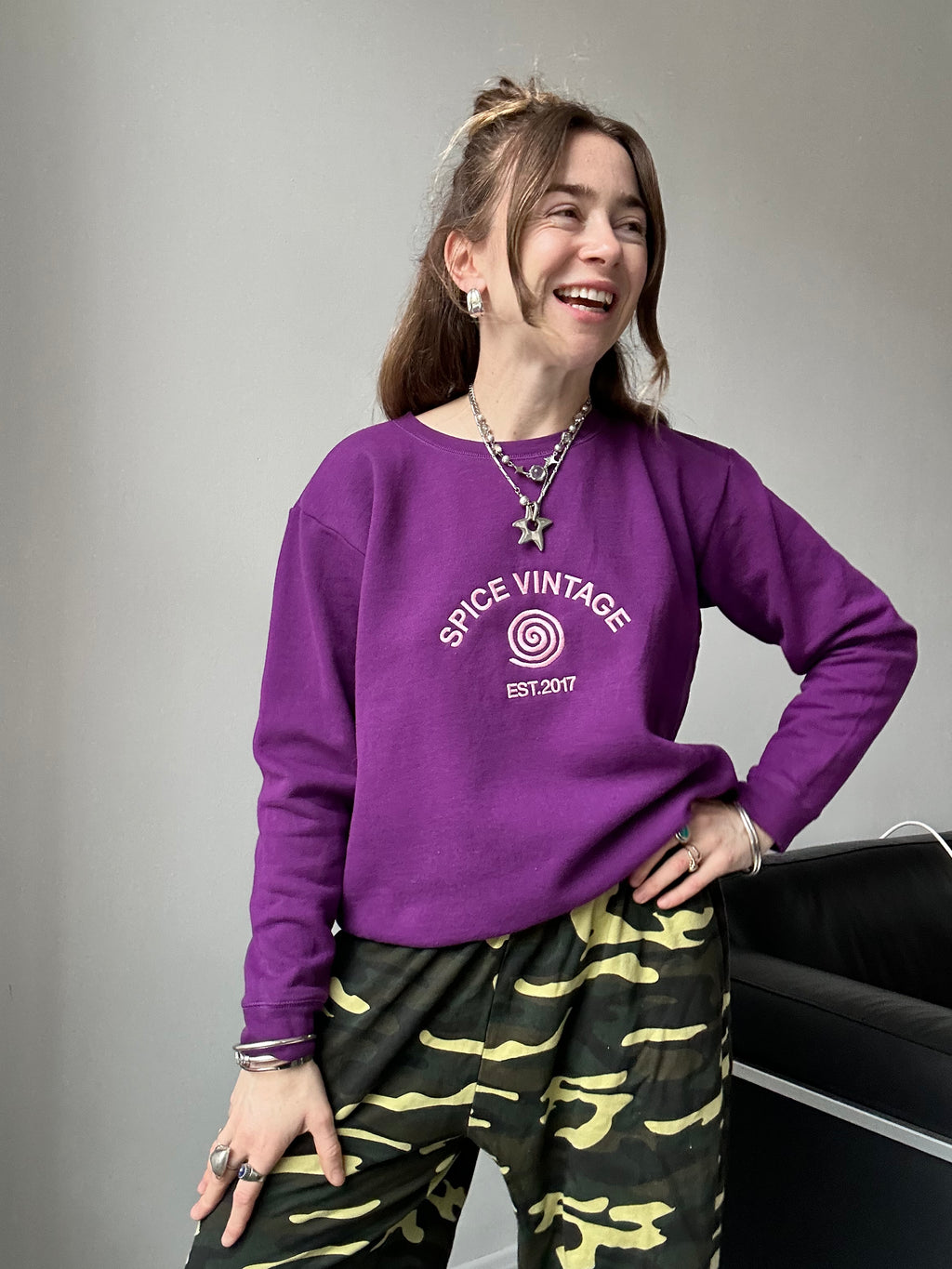 Purple Spice SPiral Sweater Size S