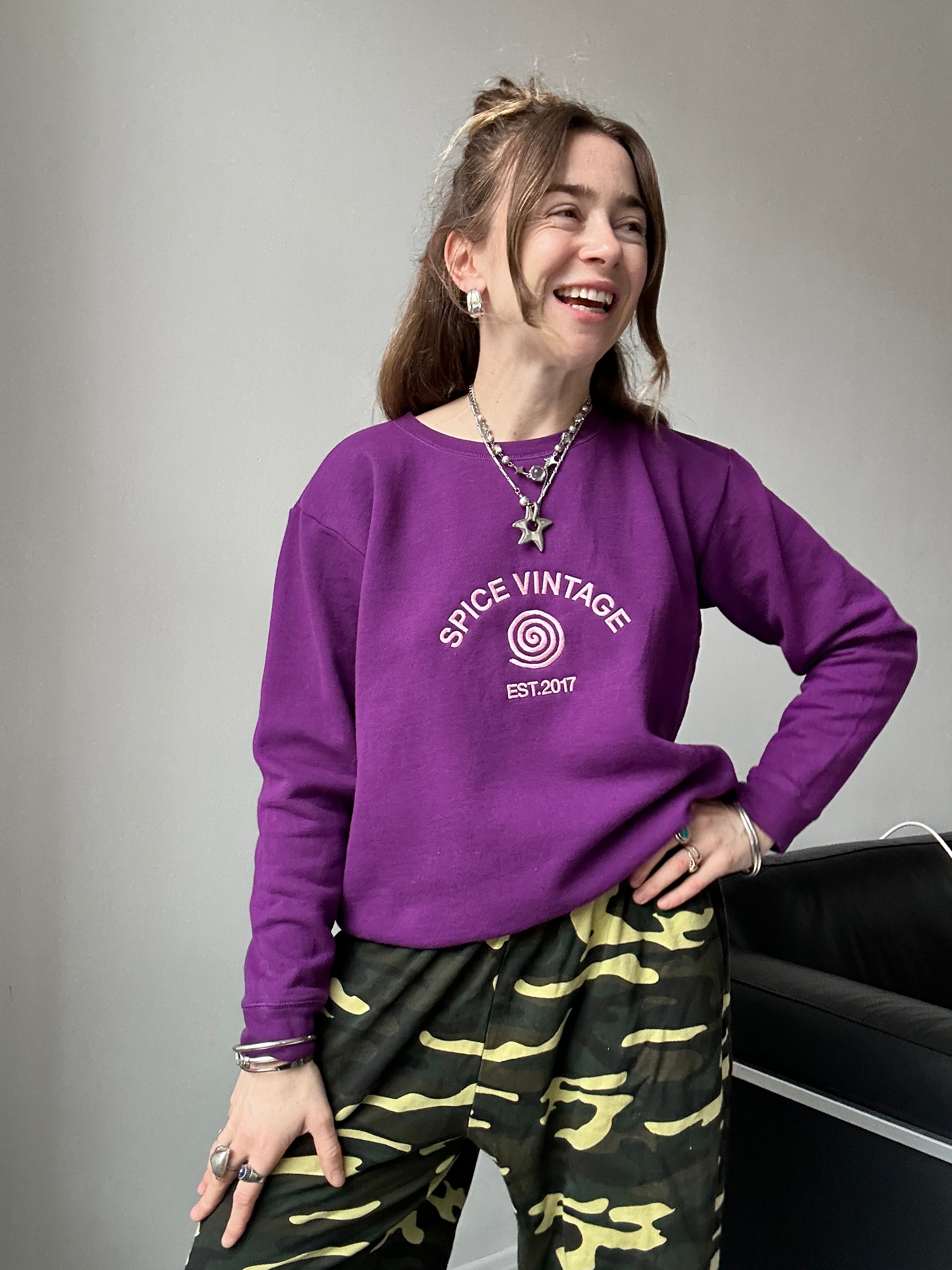 Purple Spice SPiral Sweater Size S