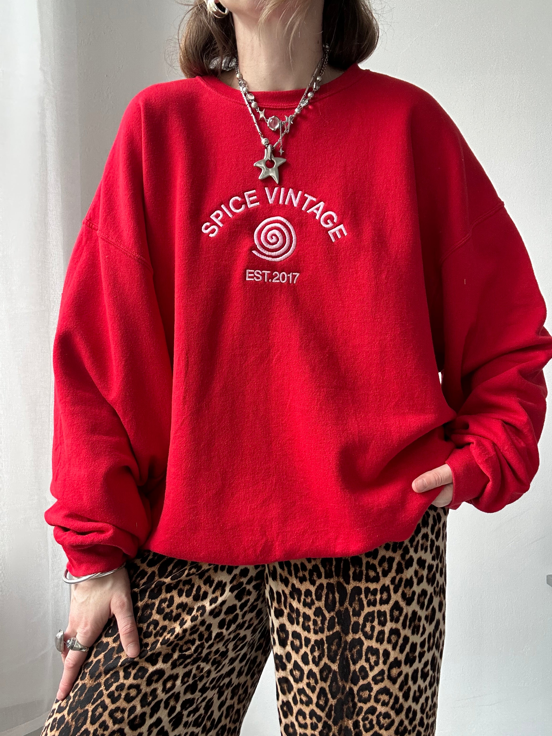 Red Spice Spiral Sweater Size XXL