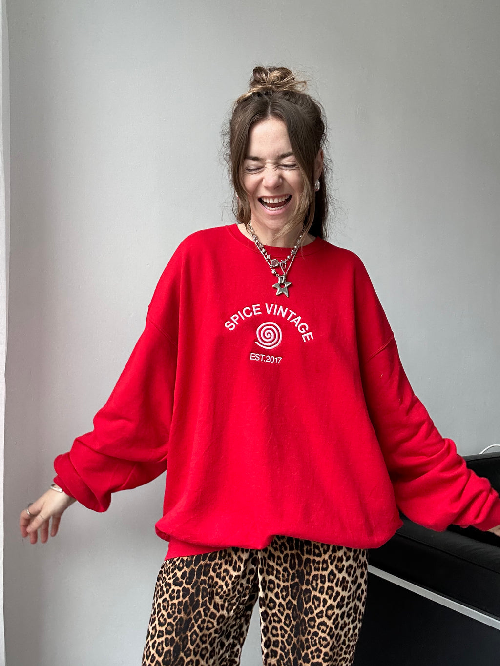 Red Spice Spiral Sweater Size XXL
