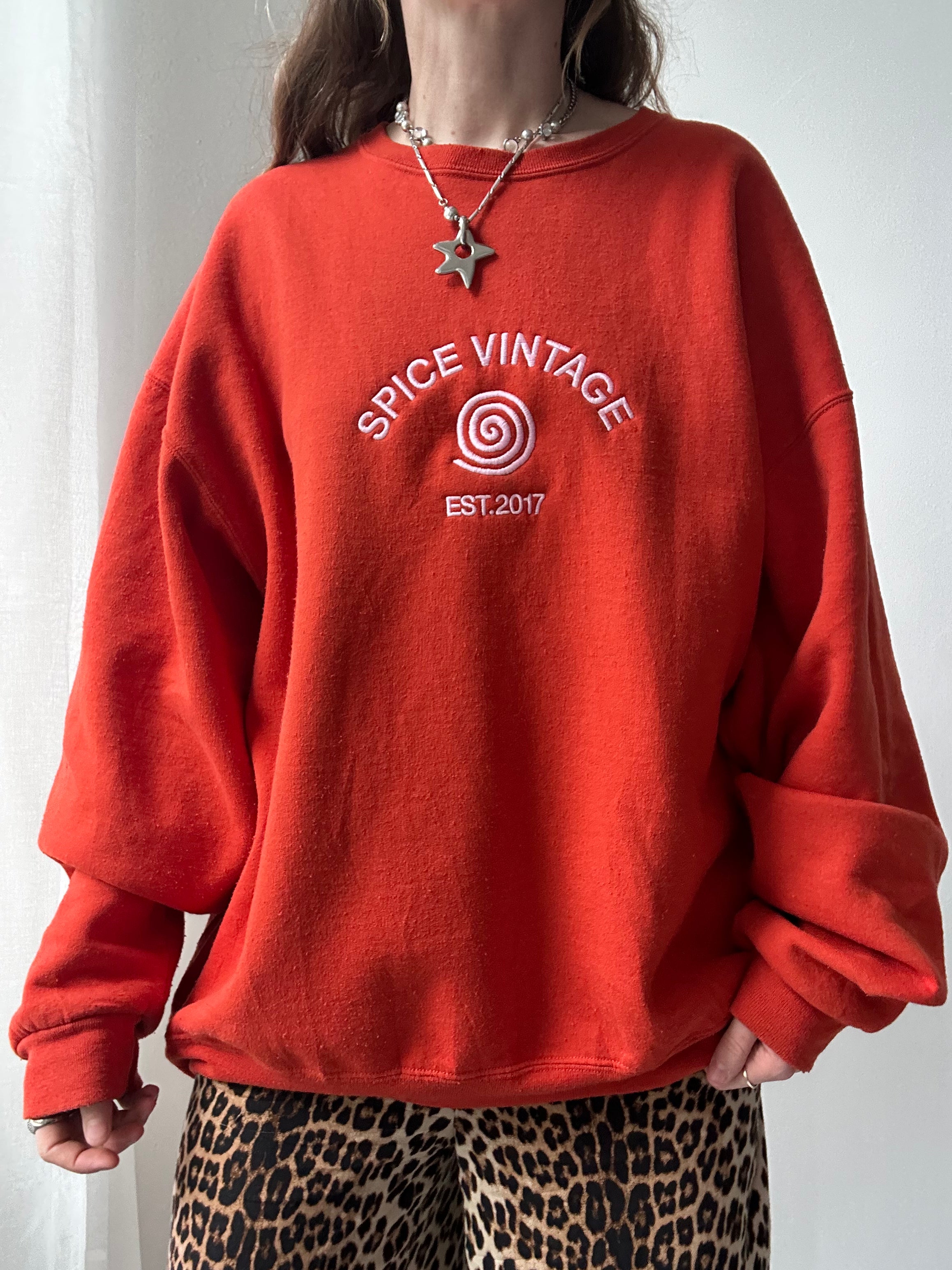 Orange Spice Spiral Sweater Size XL