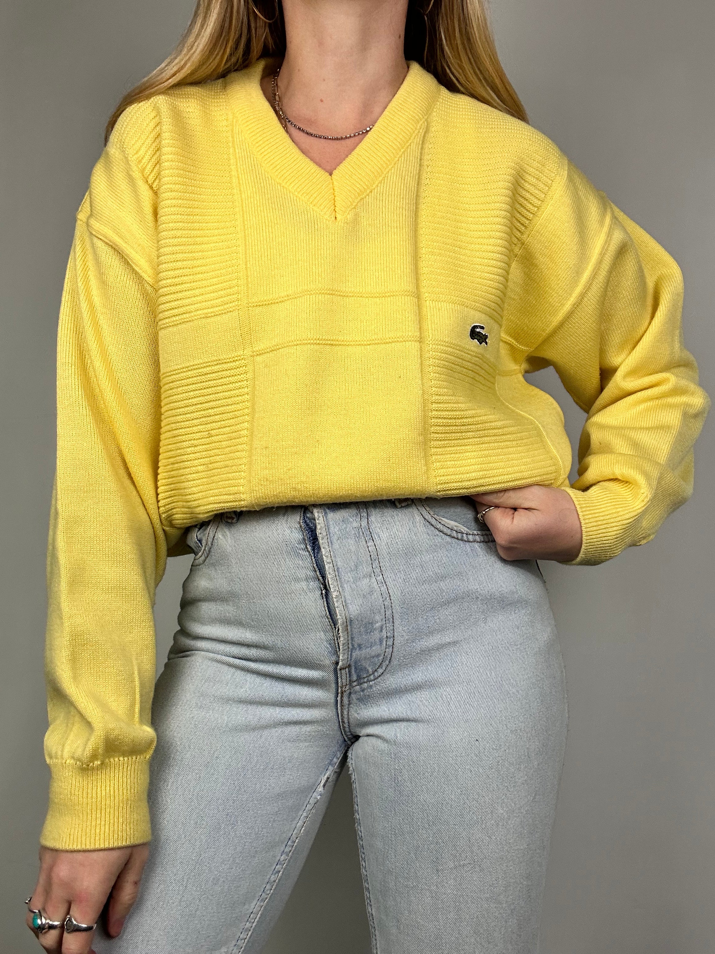Lacoste Lemon knit Sweater Size M