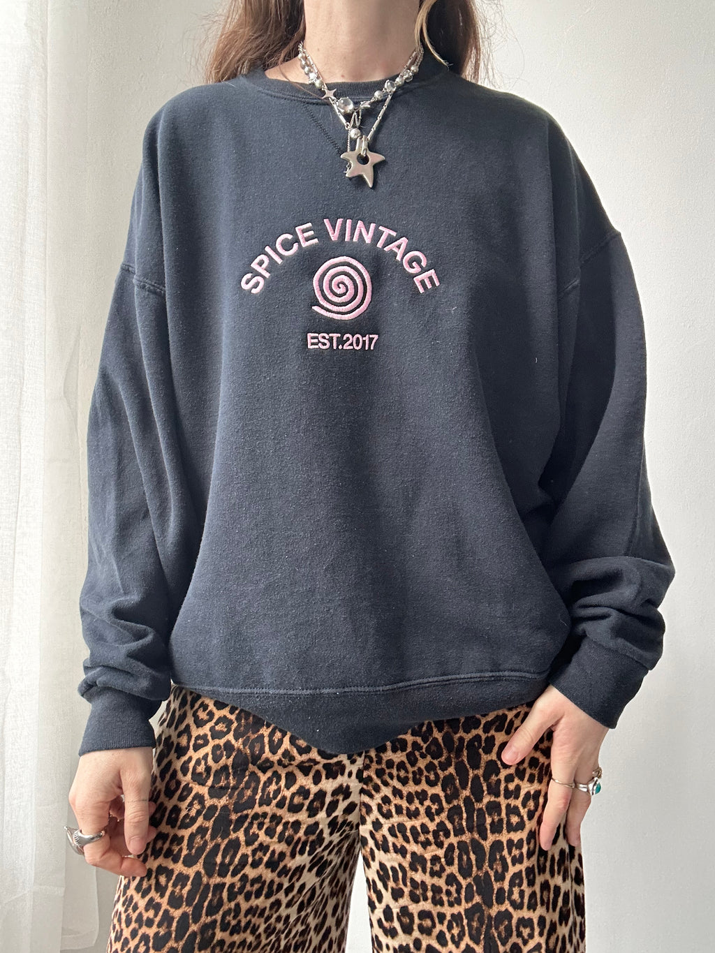 Navy Spice Spiral Sweater Size M/L