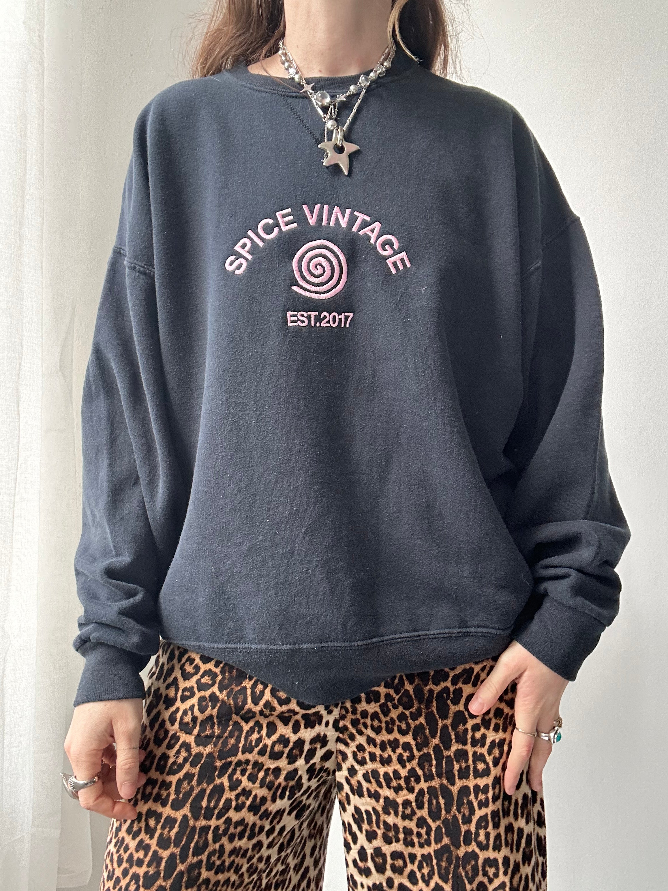 Navy Spice Spiral Sweater Size M/L