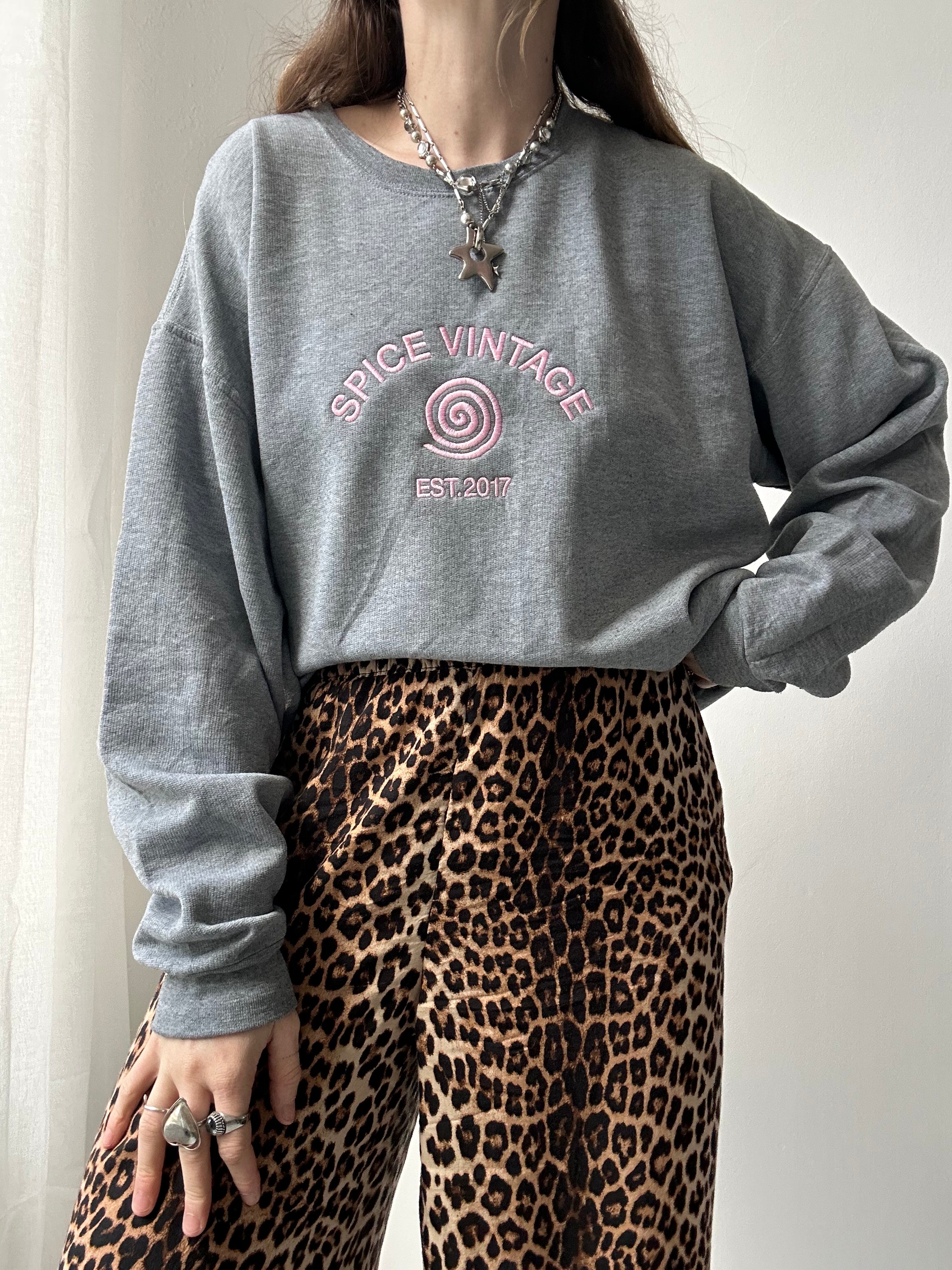 Grey Spice Spiral Sweater Size M