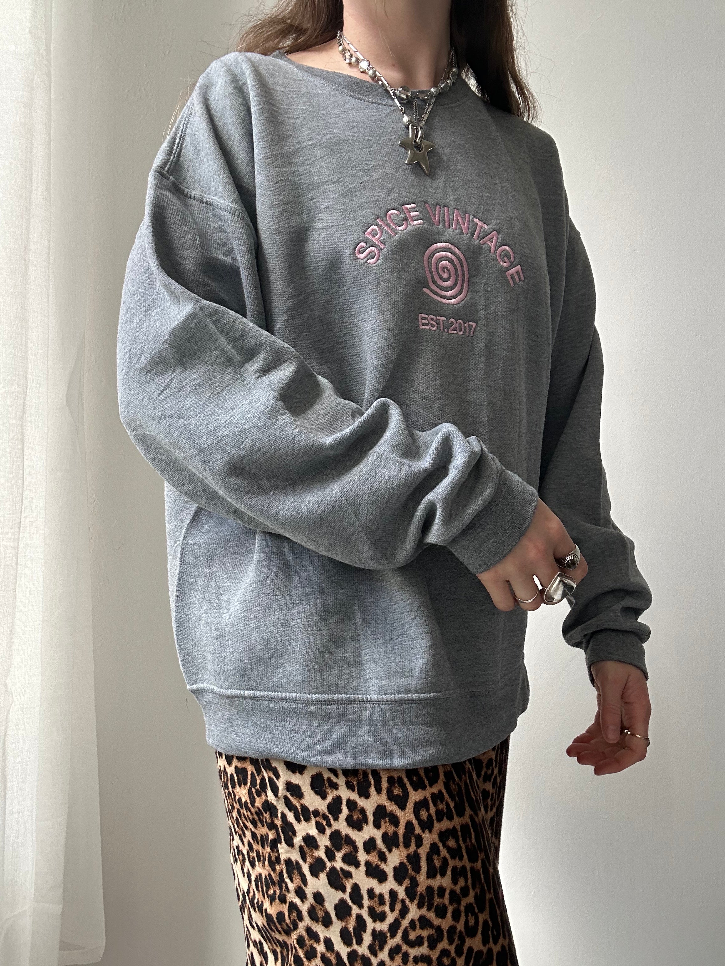 Grey Spice Spiral Sweater Size M