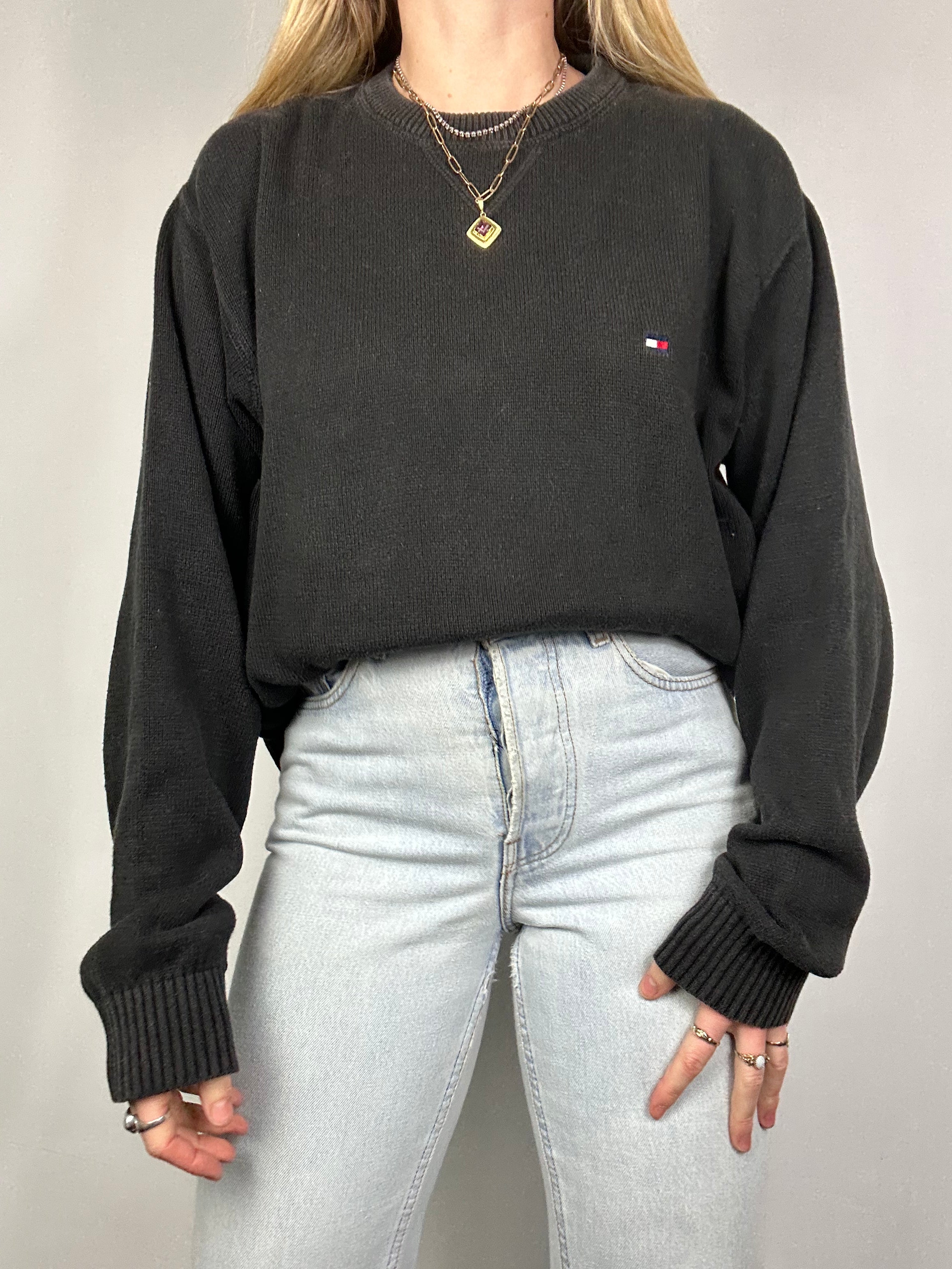 Tommy Hilfiger Black knit Sweater Size L