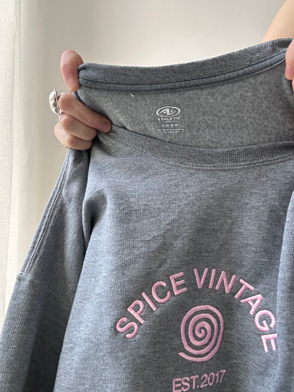 Grey Spice Spiral Sweater Size M