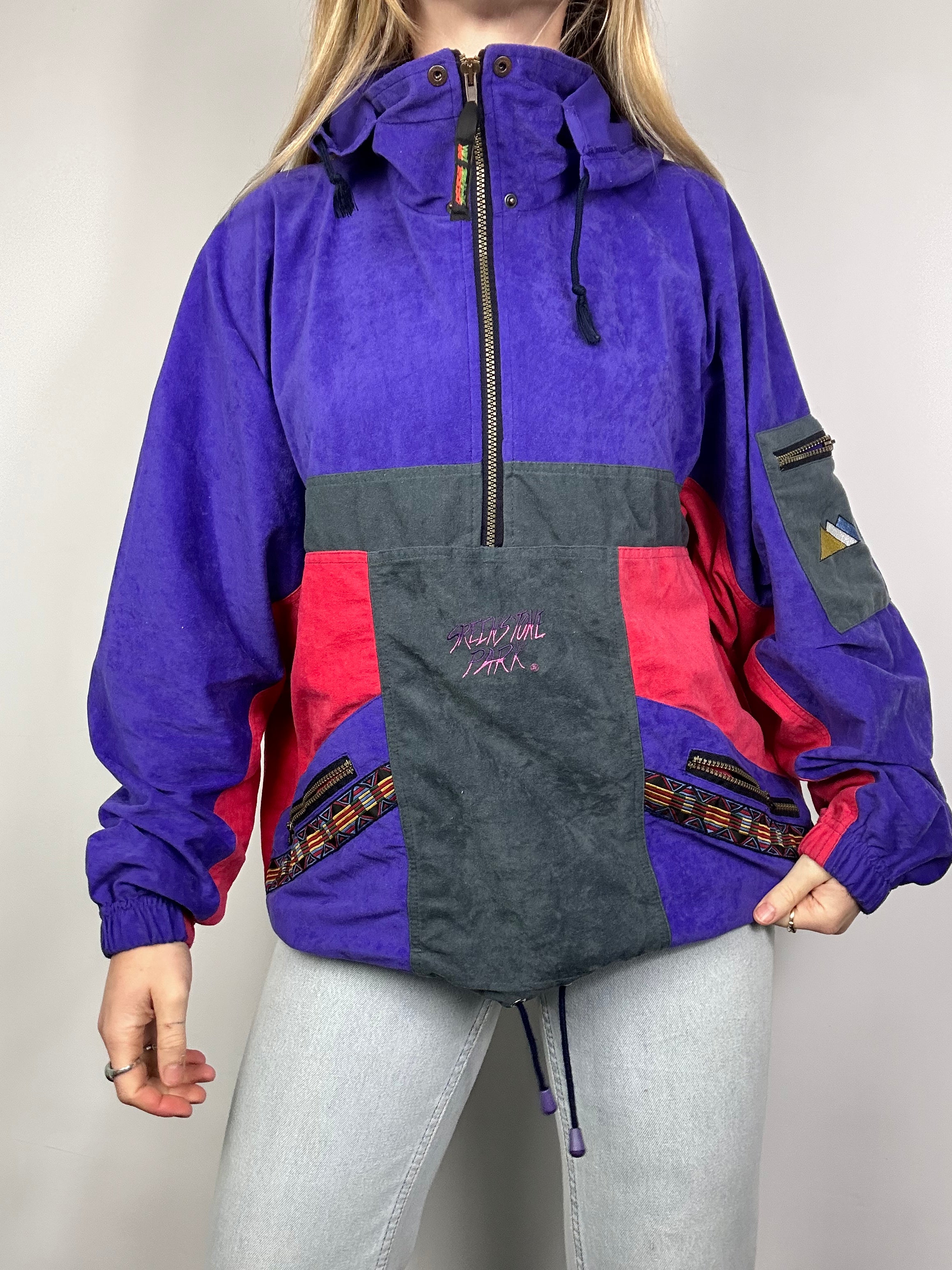 Half Zip 80's Windbreaker Size M