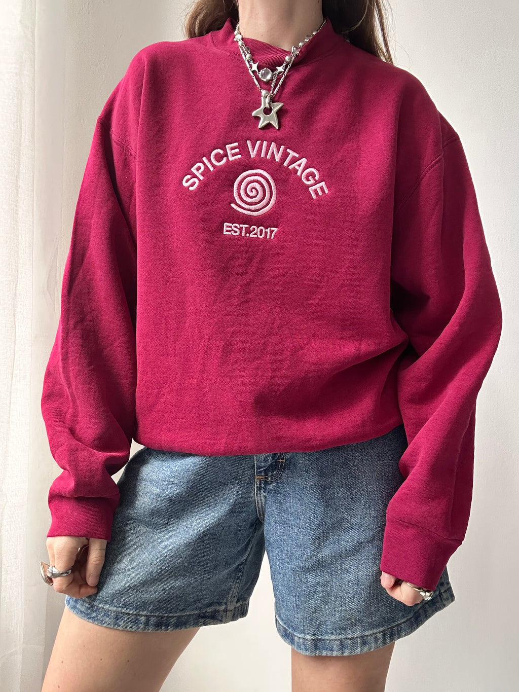 Wine Spice Spiral Sweater Size M