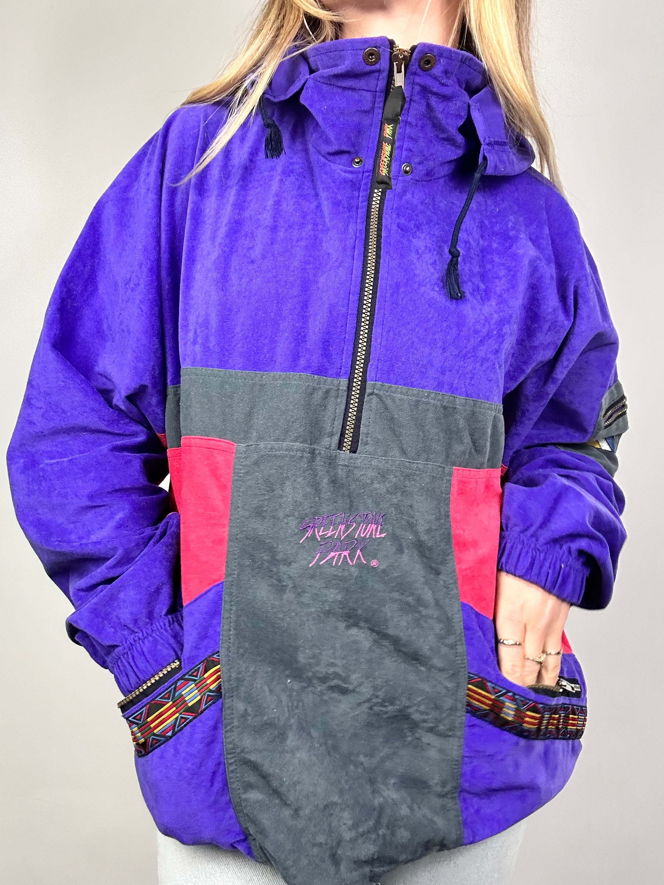 Half Zip 80's Windbreaker Size M