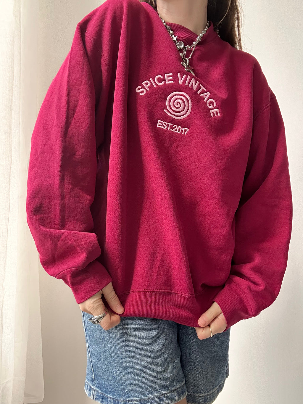 Wine Spice Spiral Sweater Size M