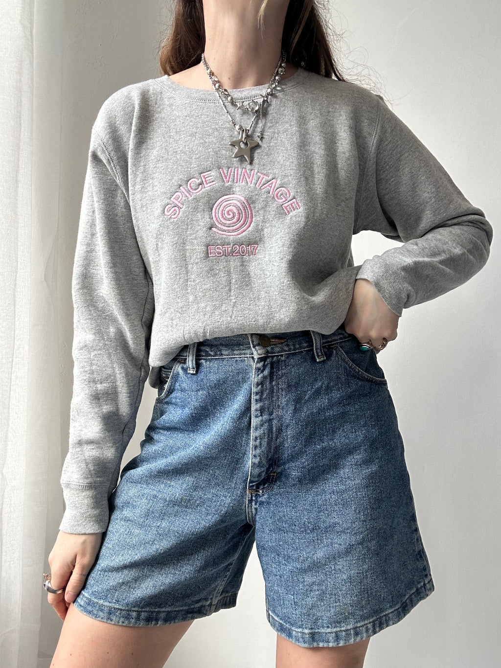 Grey Spice Spiral Sweater Size S