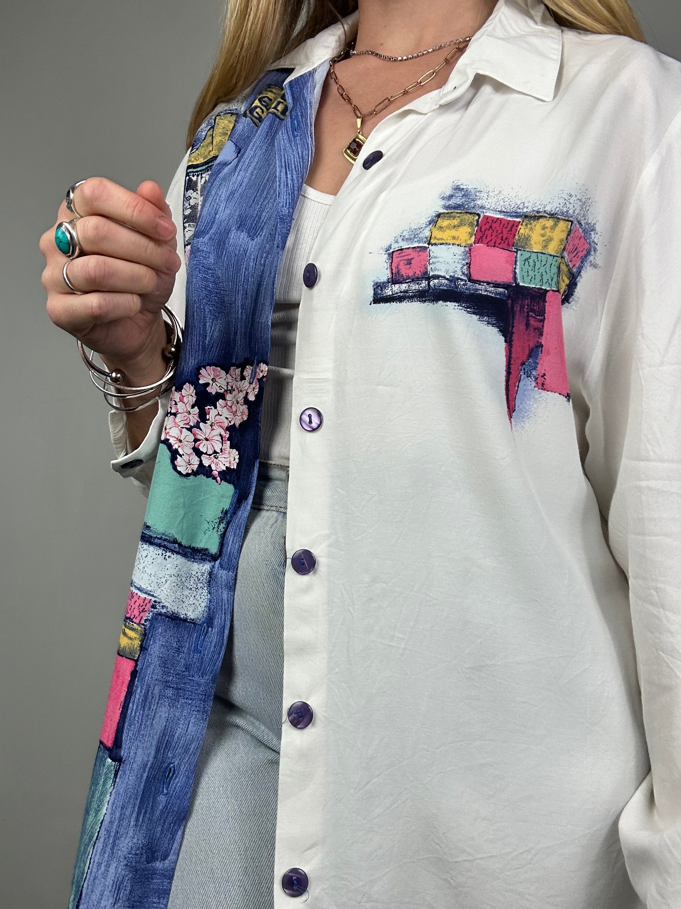 Parisian Print Shirt Size M/L
