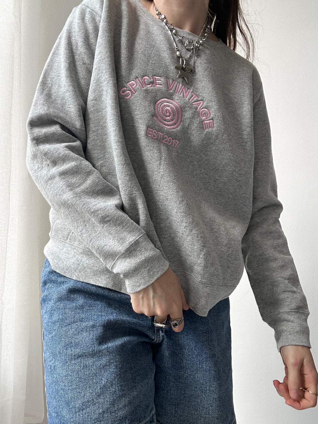 Grey Spice Spiral Sweater Size S