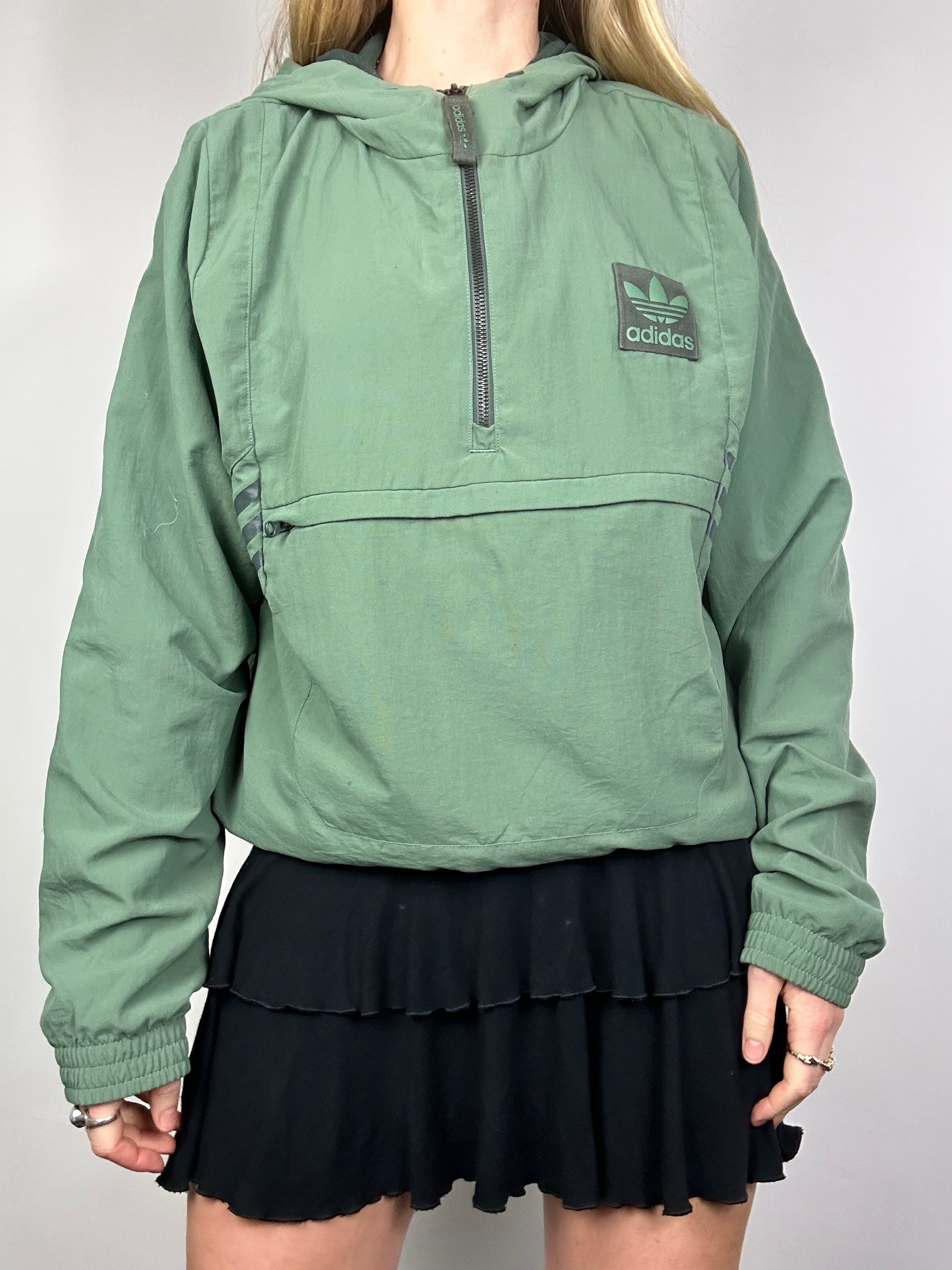 Adidas Kaki Half Zip Jacket Size M