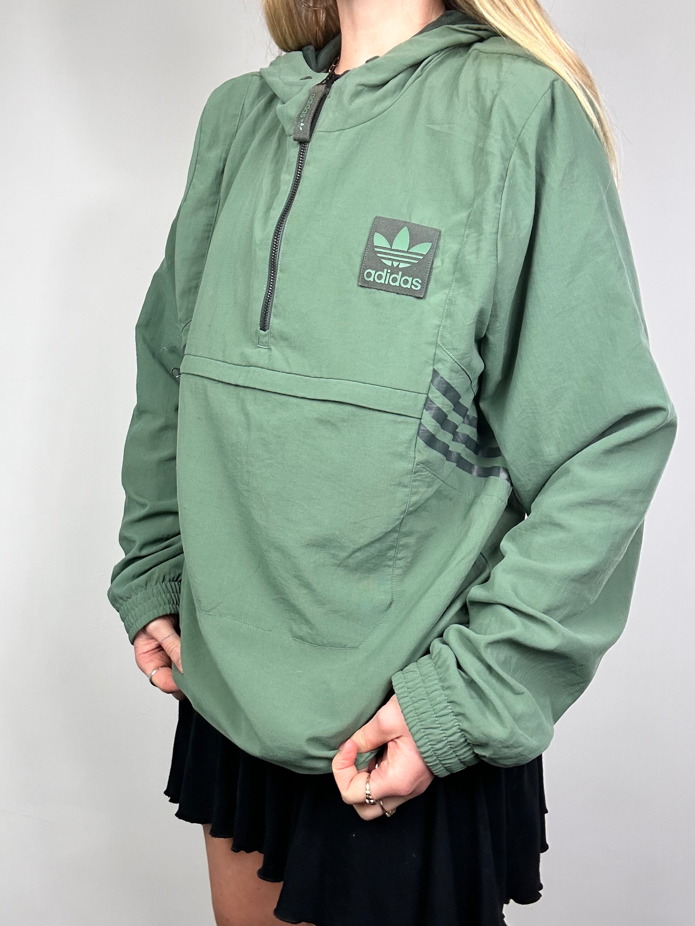 Adidas Kaki Half Zip Jacket Size M