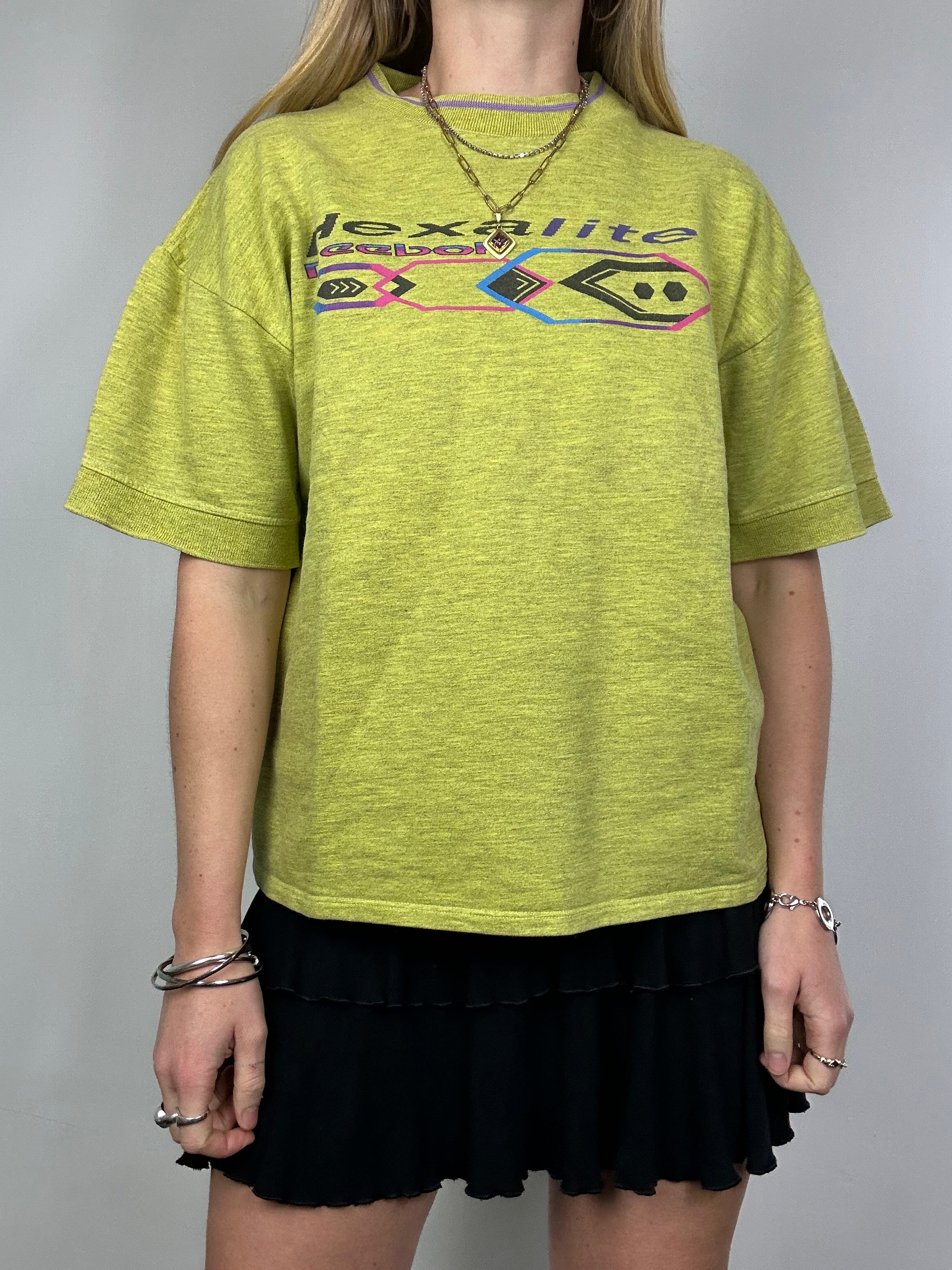 Reebok Lime Green T Shirt Size S/M
