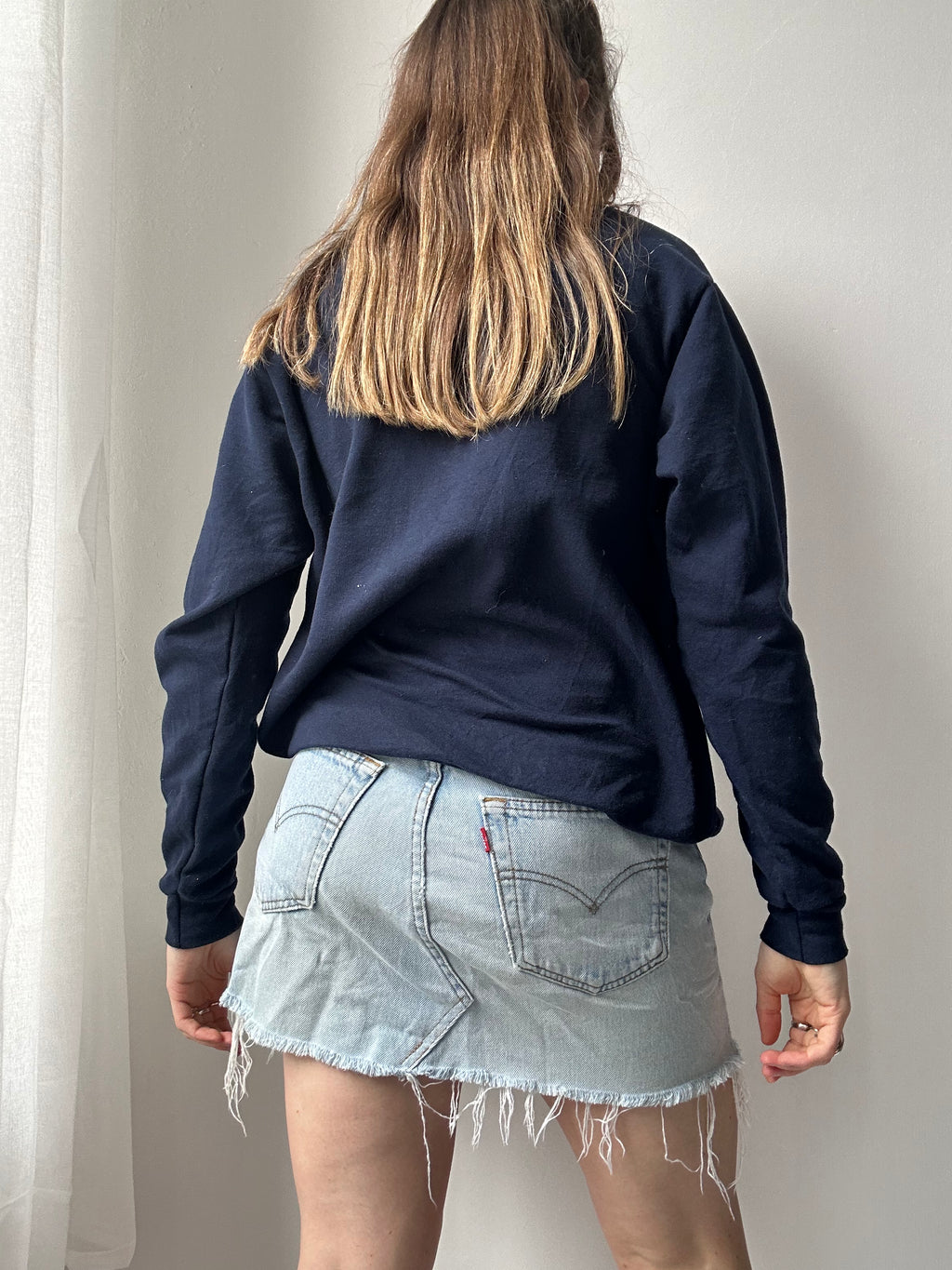 Navy Spiral Sweater Size S